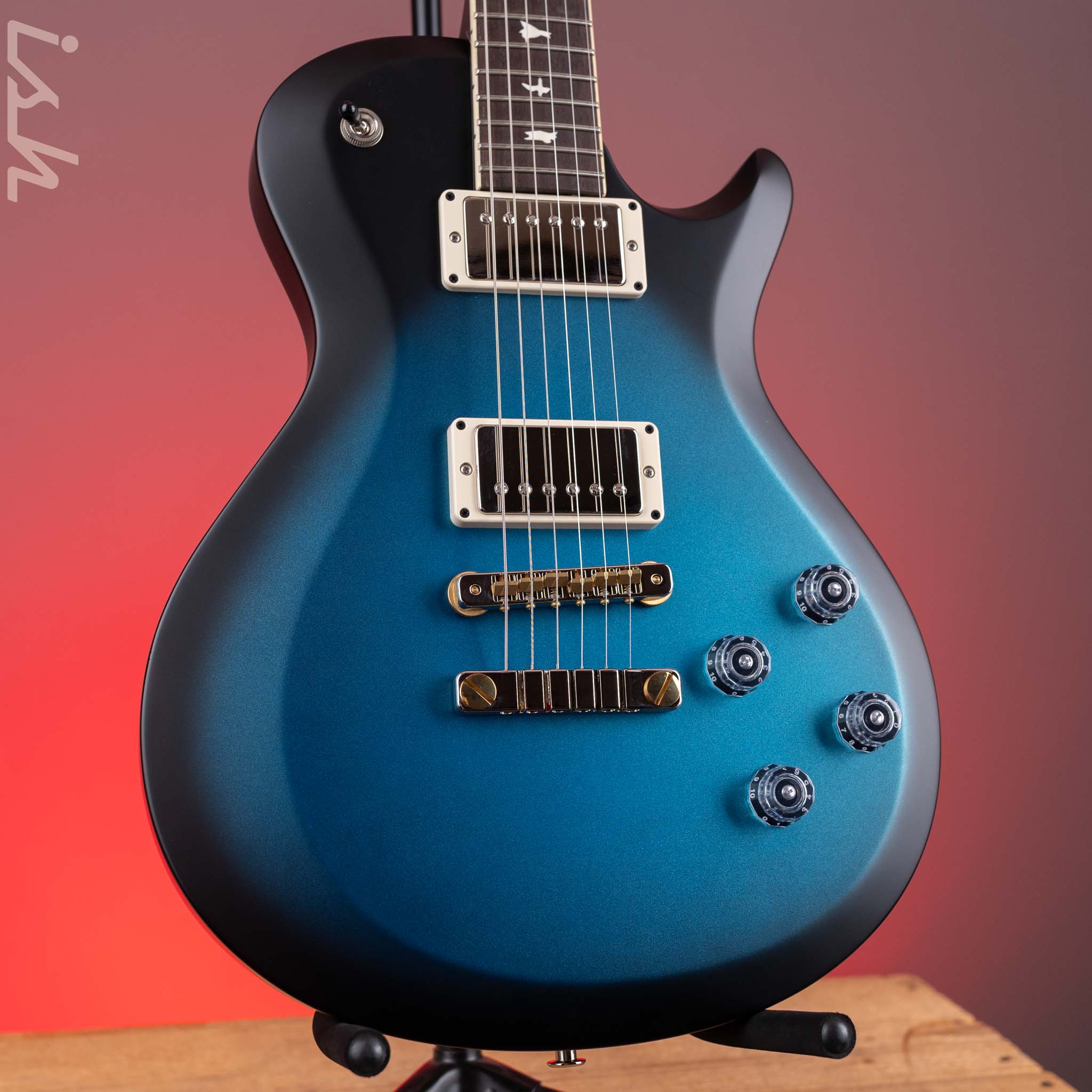 PRS S2 Singlecut McCarty 594 Metallic Blue w/ Black Wrap Burst Satin Demo
