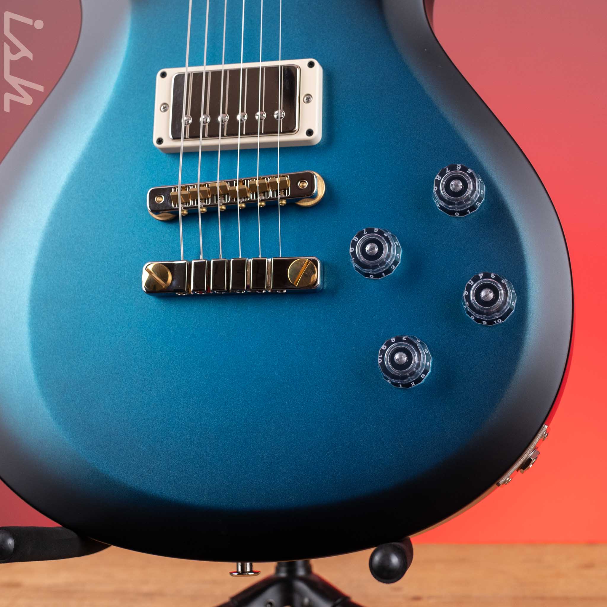 PRS S2 Singlecut McCarty 594 Metallic Blue w/ Black Wrap Burst Satin Demo - Image 6