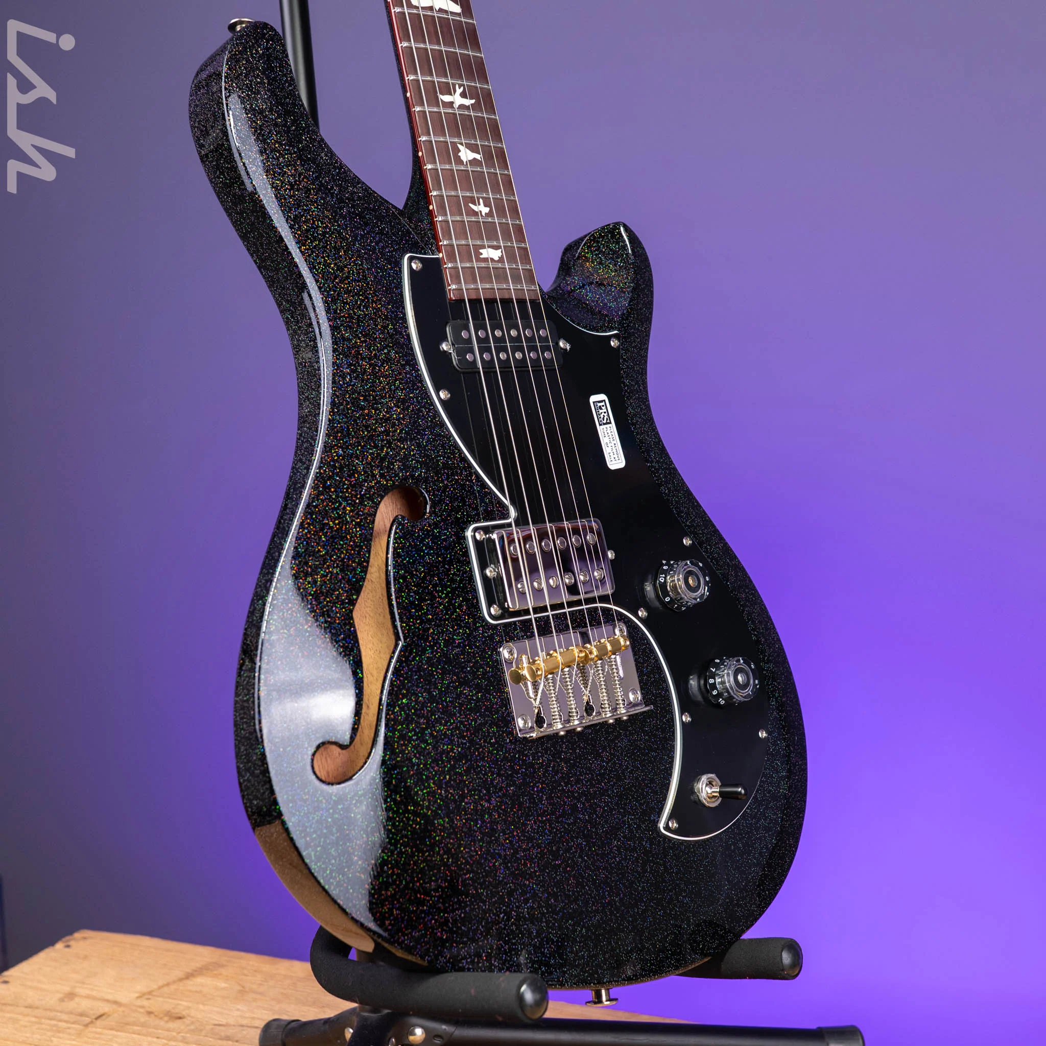 PRS S2 Vela Semi-Hollow Reclaimed Black Rainbow Hollowflake Limited Edition - Image 3