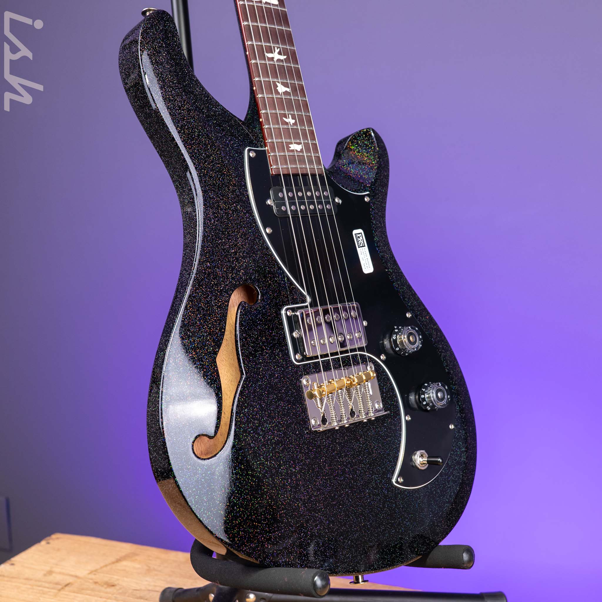 PRS S2 Vela Semi-Hollow Reclaimed Black Rainbow Hollowflake Limited Edition - Image 4