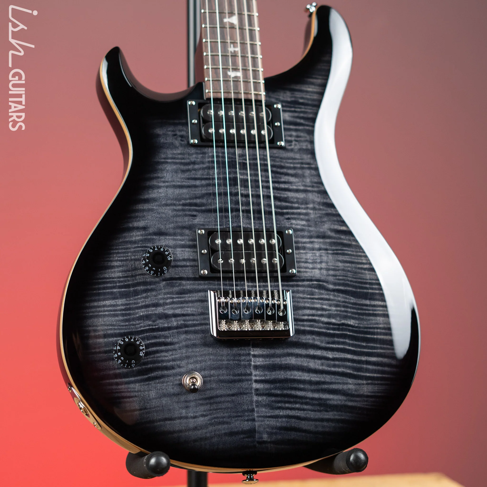 PRS SE 277 Baritone Left Handed Electric Guitar Charcoal Burst