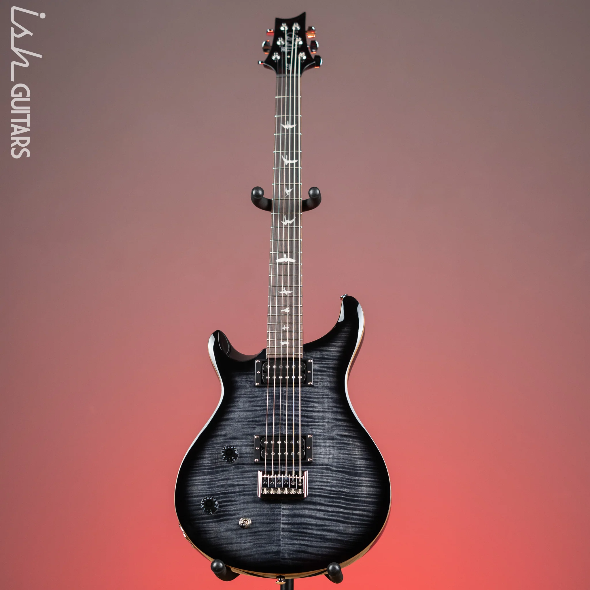 PRS SE 277 Baritone Left Handed Electric Guitar Charcoal Burst - Image 2