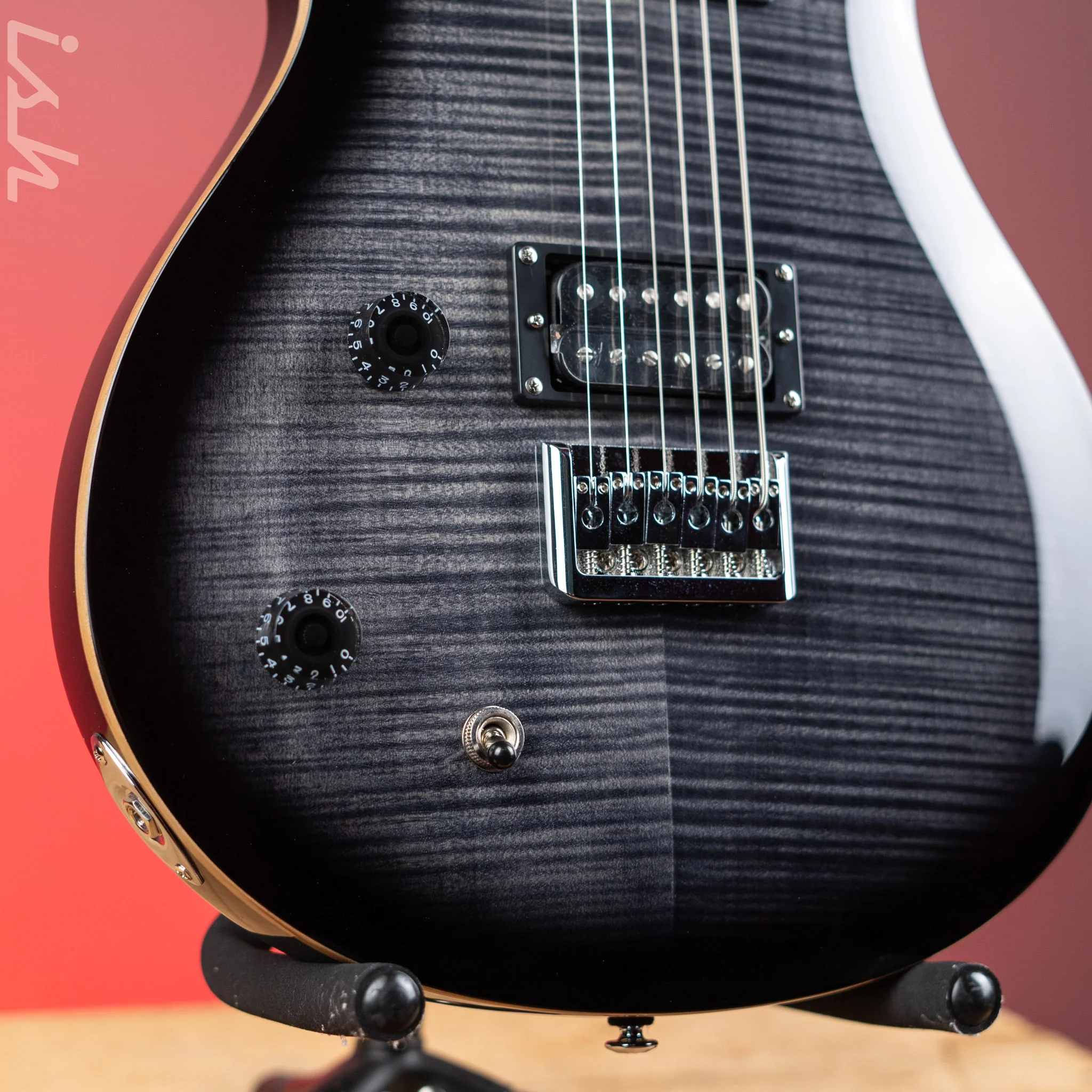 PRS SE 277 Baritone Left Handed Electric Guitar Charcoal Burst - Image 4