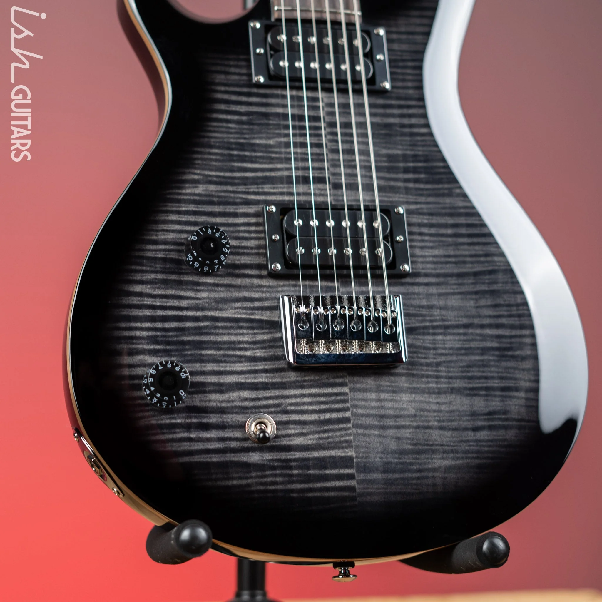 PRS SE 277 Baritone Left Handed Electric Guitar Charcoal Burst Demo - Image 4