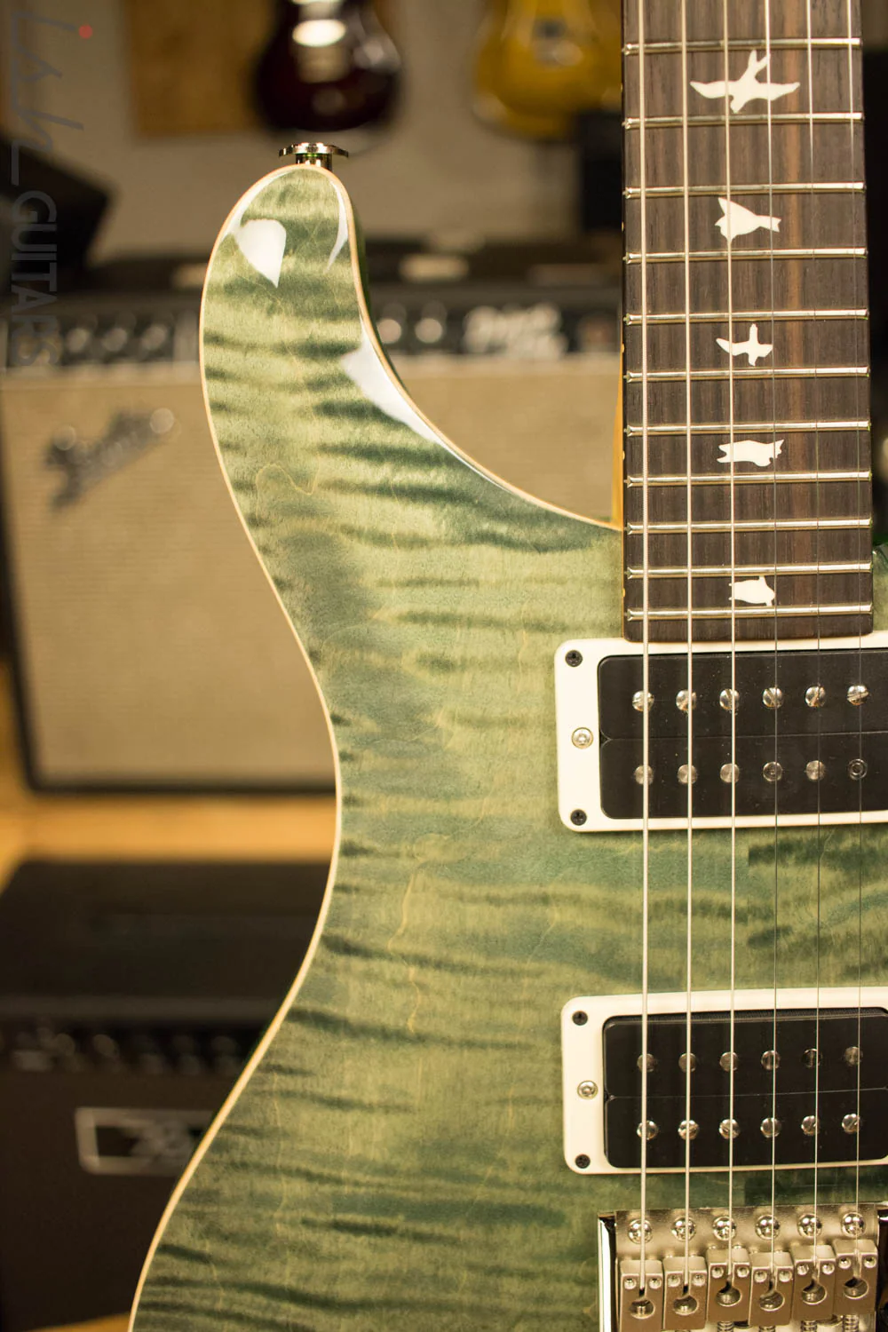 Paul Reed Smith PRS CE24 Custom Color Trampas Green with Metallic Green Back - Image 3
