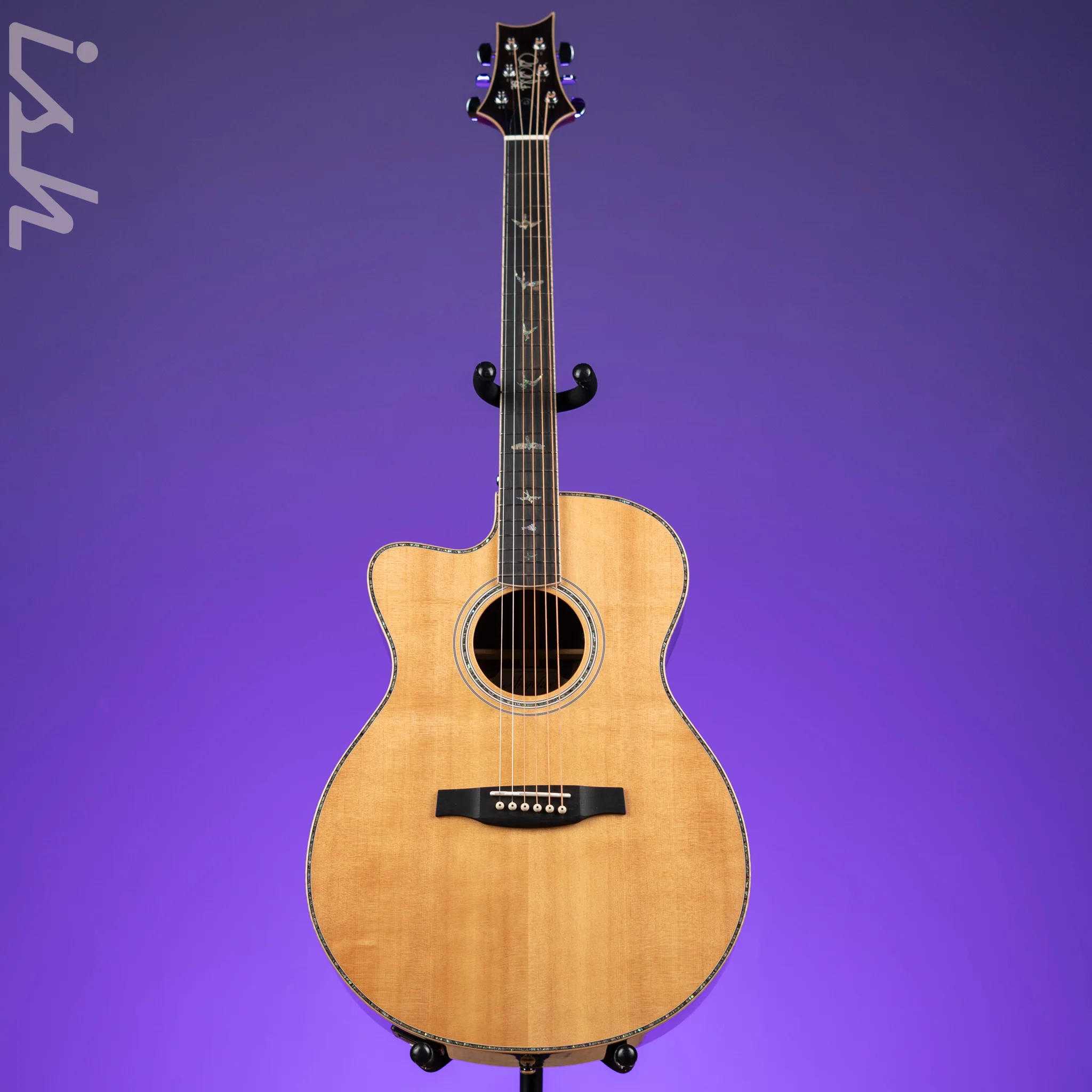 PRS SE AL60E Left Handed Acoustic-Electric Guitar Natural Demo - Image 2