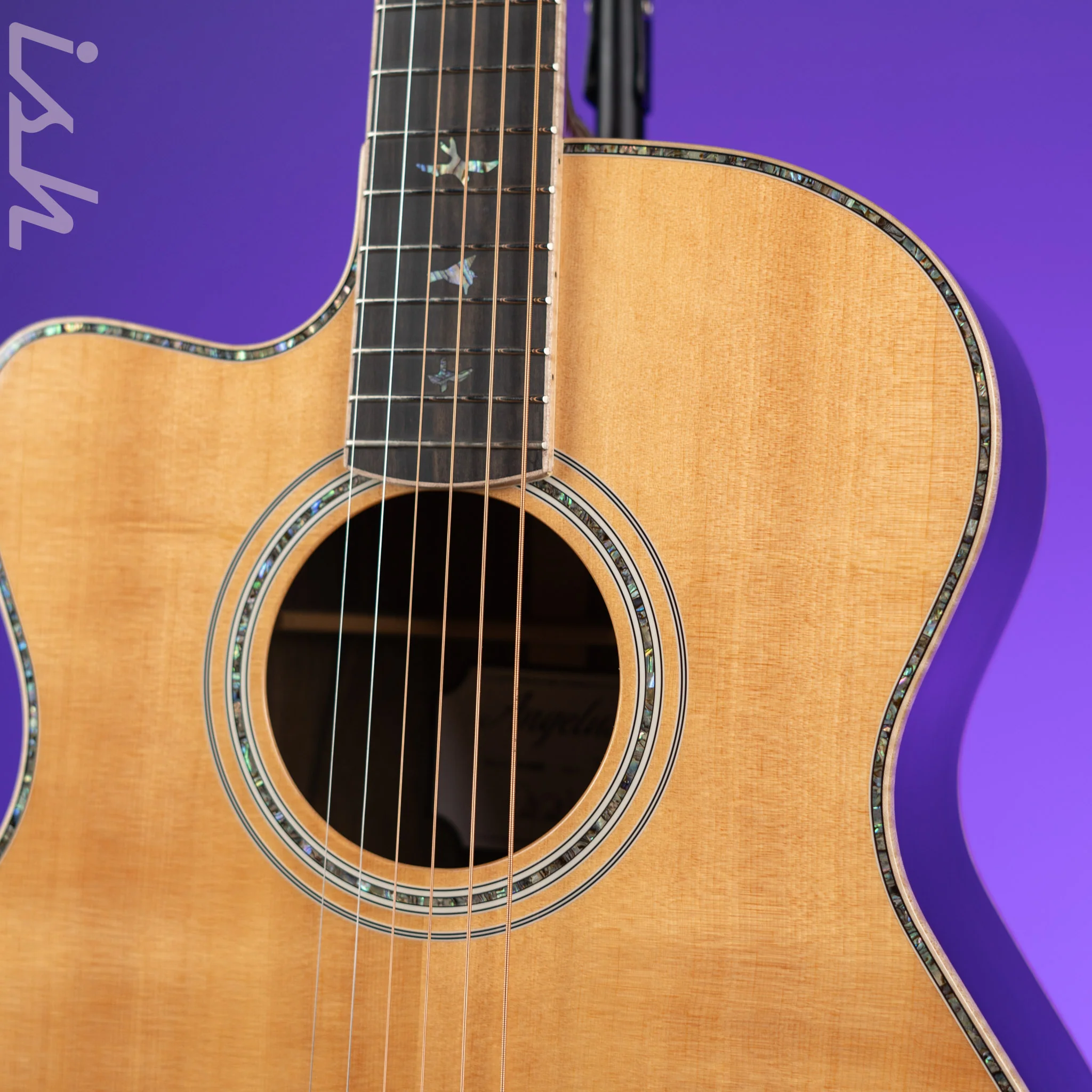 PRS SE AL60E Left Handed Acoustic-Electric Guitar Natural Demo - Image 3