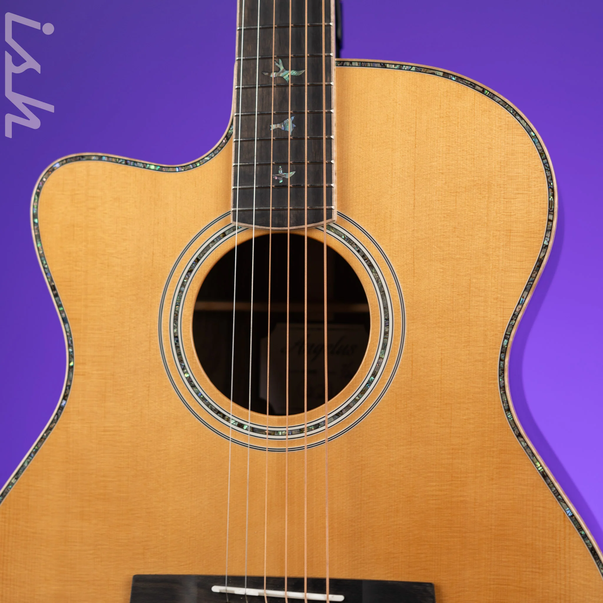 PRS SE AL60E Left Handed Acoustic-Electric Guitar Natural Demo - Image 3