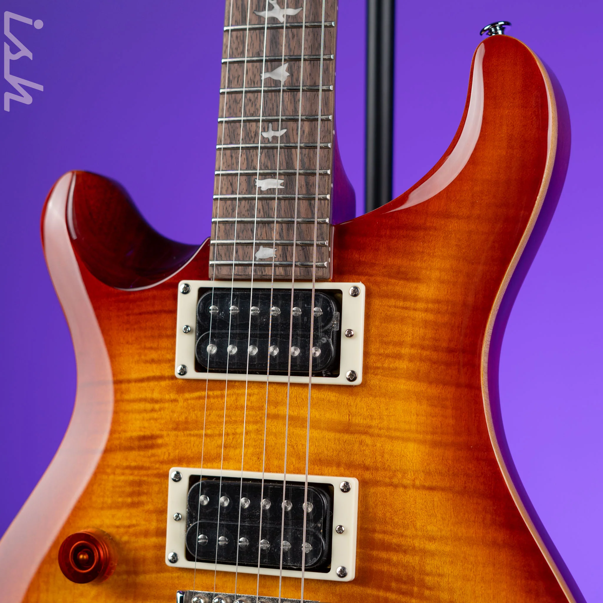 PRS SE Custom 24-08 Left-Handed Electric Guitar Vintage Sunburst - Image 3