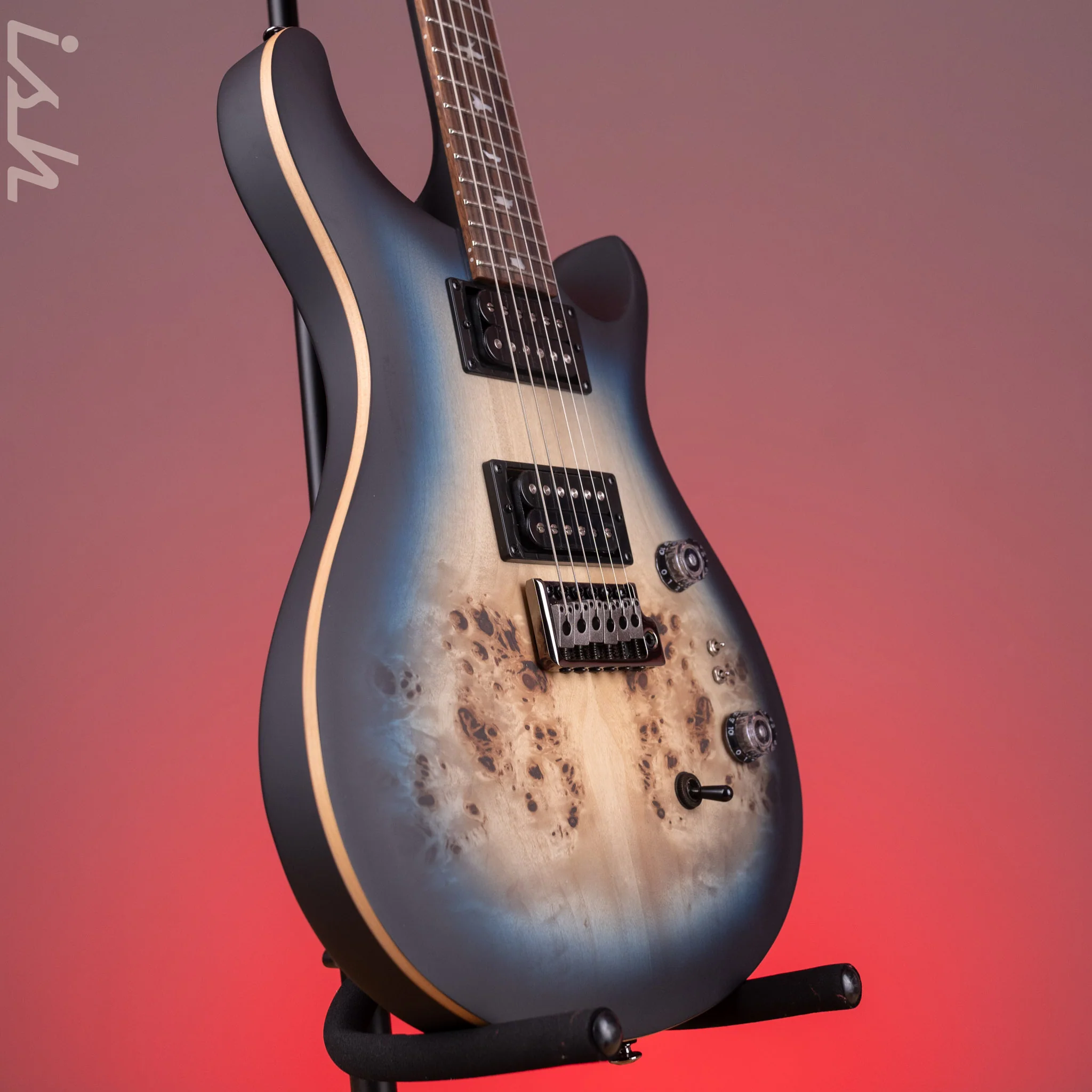 PRS SE Custom 24-08 Poplar Burl Limited Edition Lake Blue Midnight Burst - Image 3
