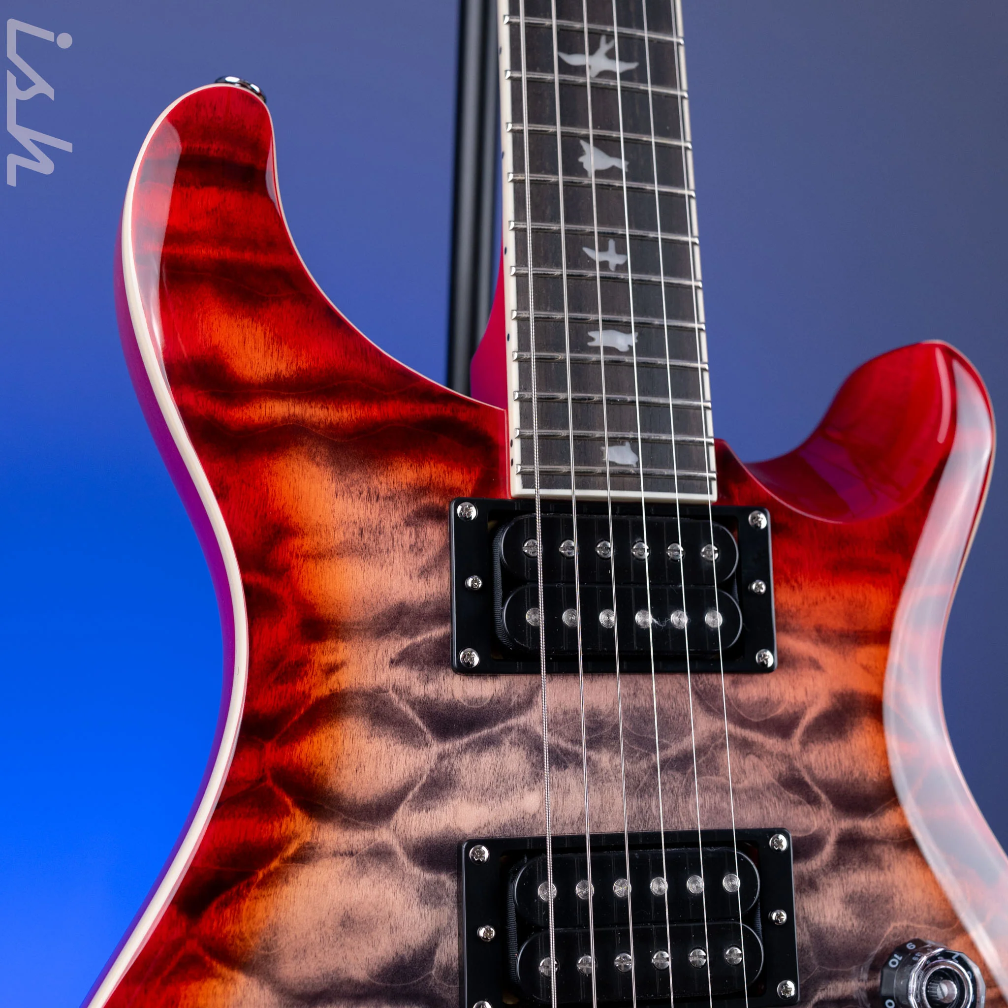 PRS SE Custom 24-08 Quilt Electric Guitar Charcoal Cherry Burst *2025 Release!* - Image 3