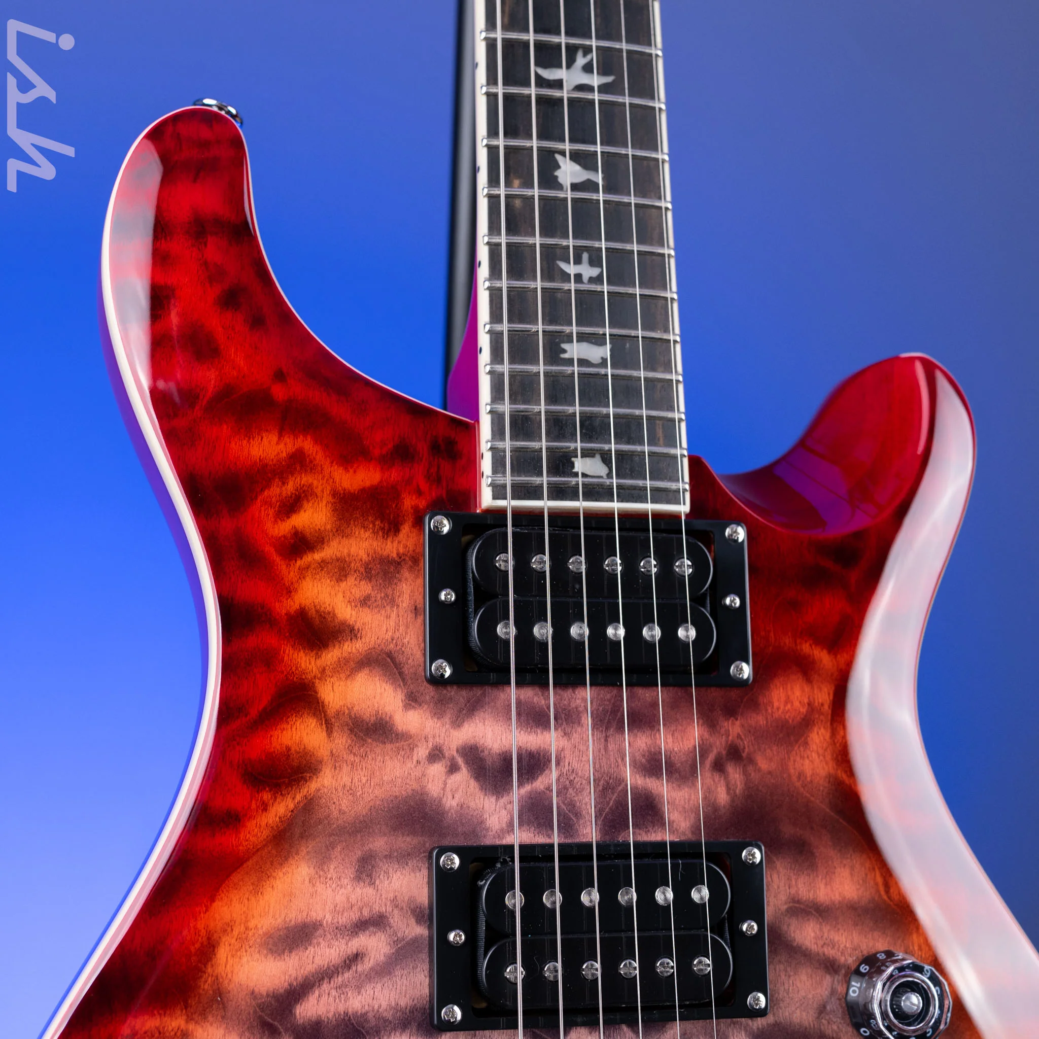 PRS SE Custom 24-08 Quilt Electric Guitar Charcoal Cherry Burst *2025 Release!* - Image 3