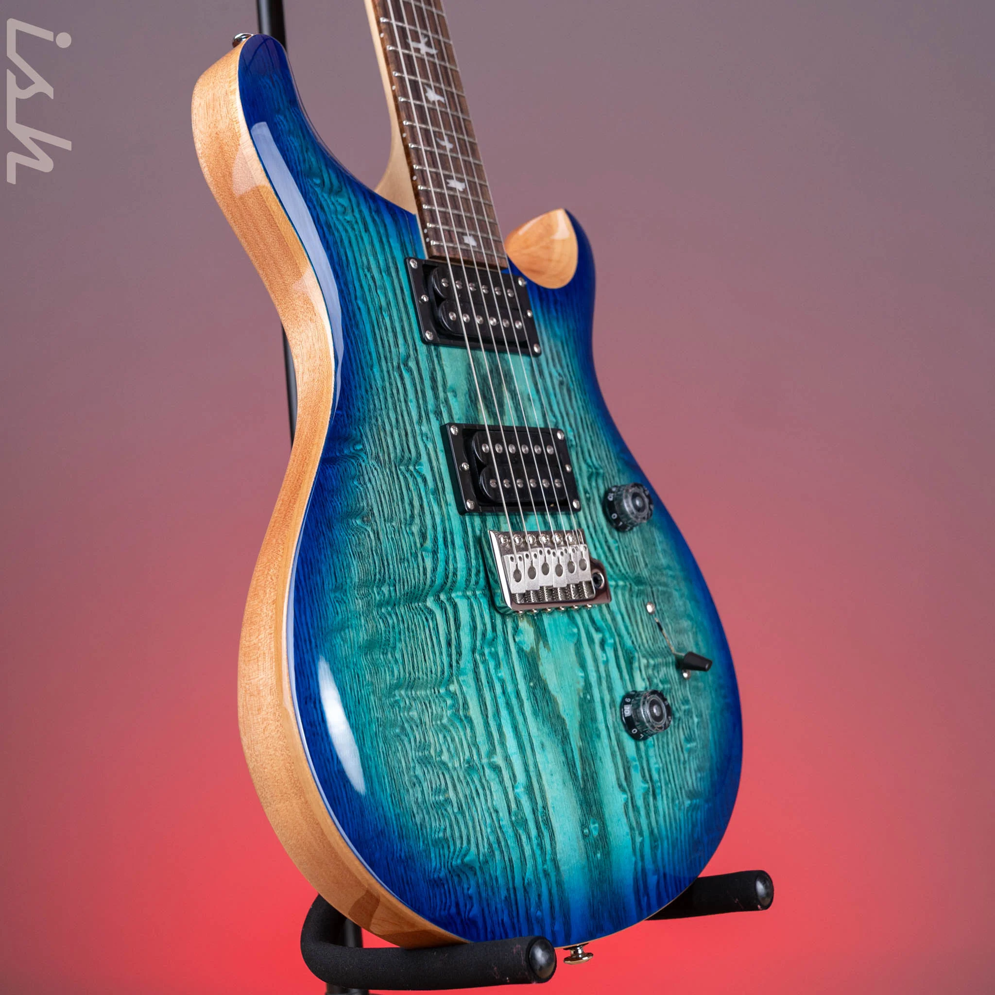 PRS SE Custom 24 Burled Ash Limited Edition Lake Blue - Image 3