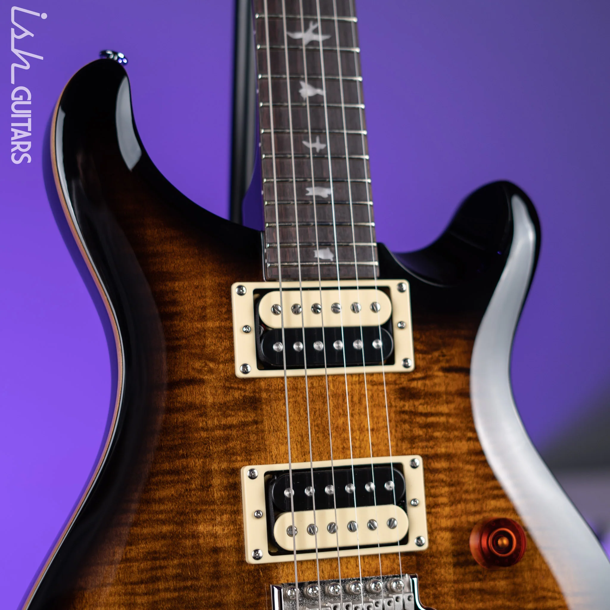 PRS SE Custom 24 Electric Guitar Black Gold - Image 3