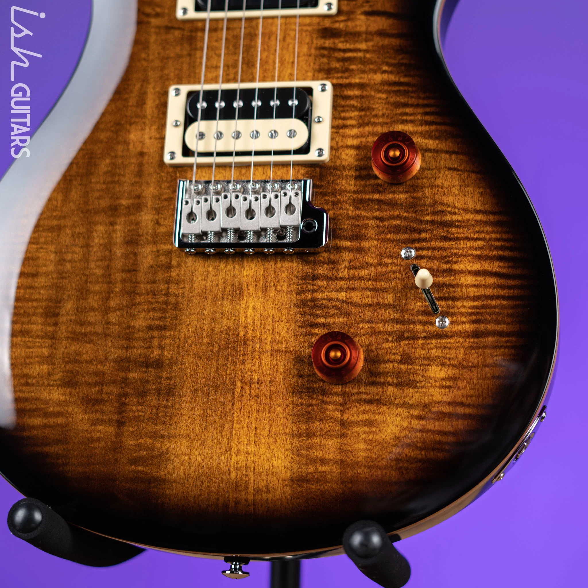 PRS SE Custom 24 Electric Guitar Black Gold - Image 4