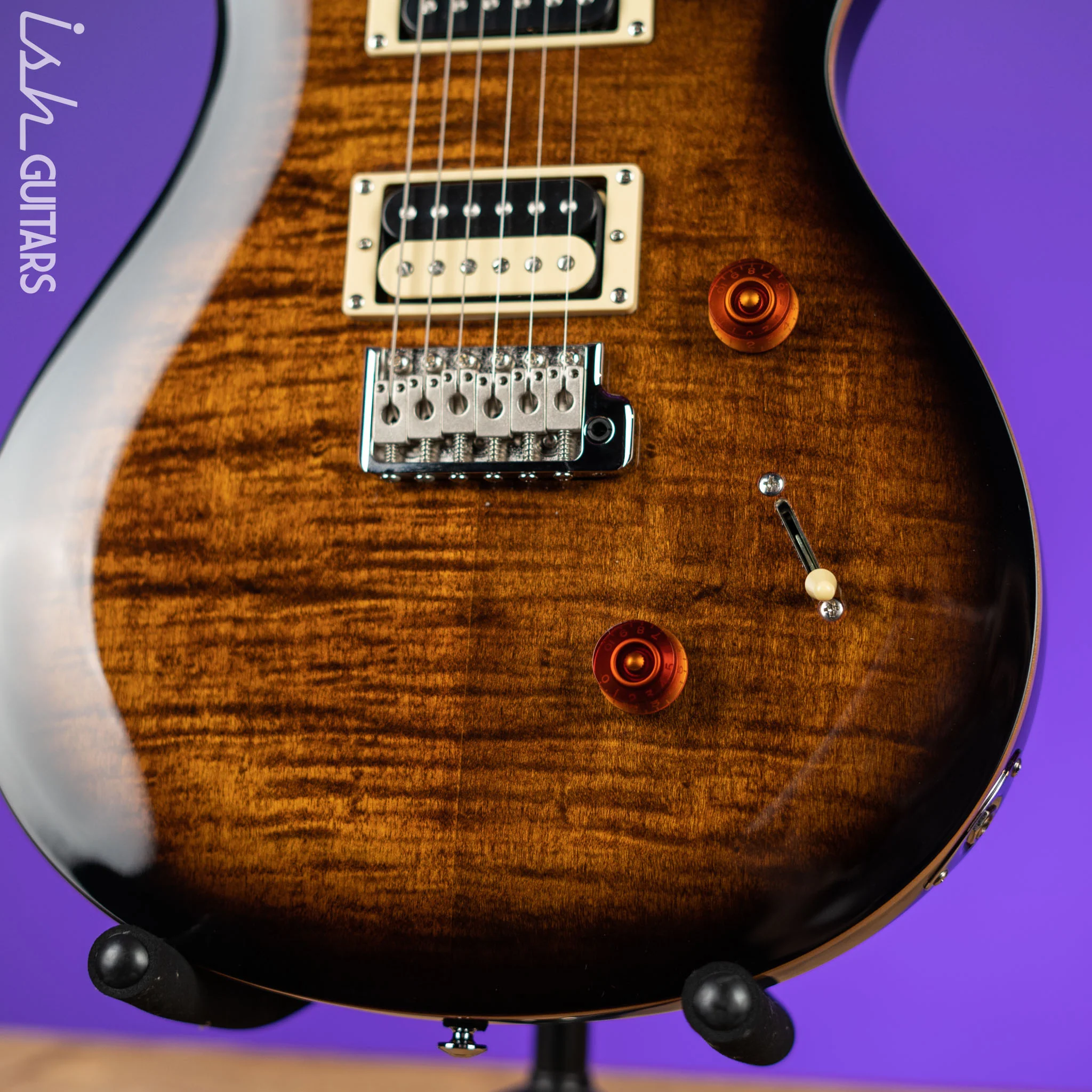 PRS SE Custom 24 Electric Guitar Black Gold - Image 4