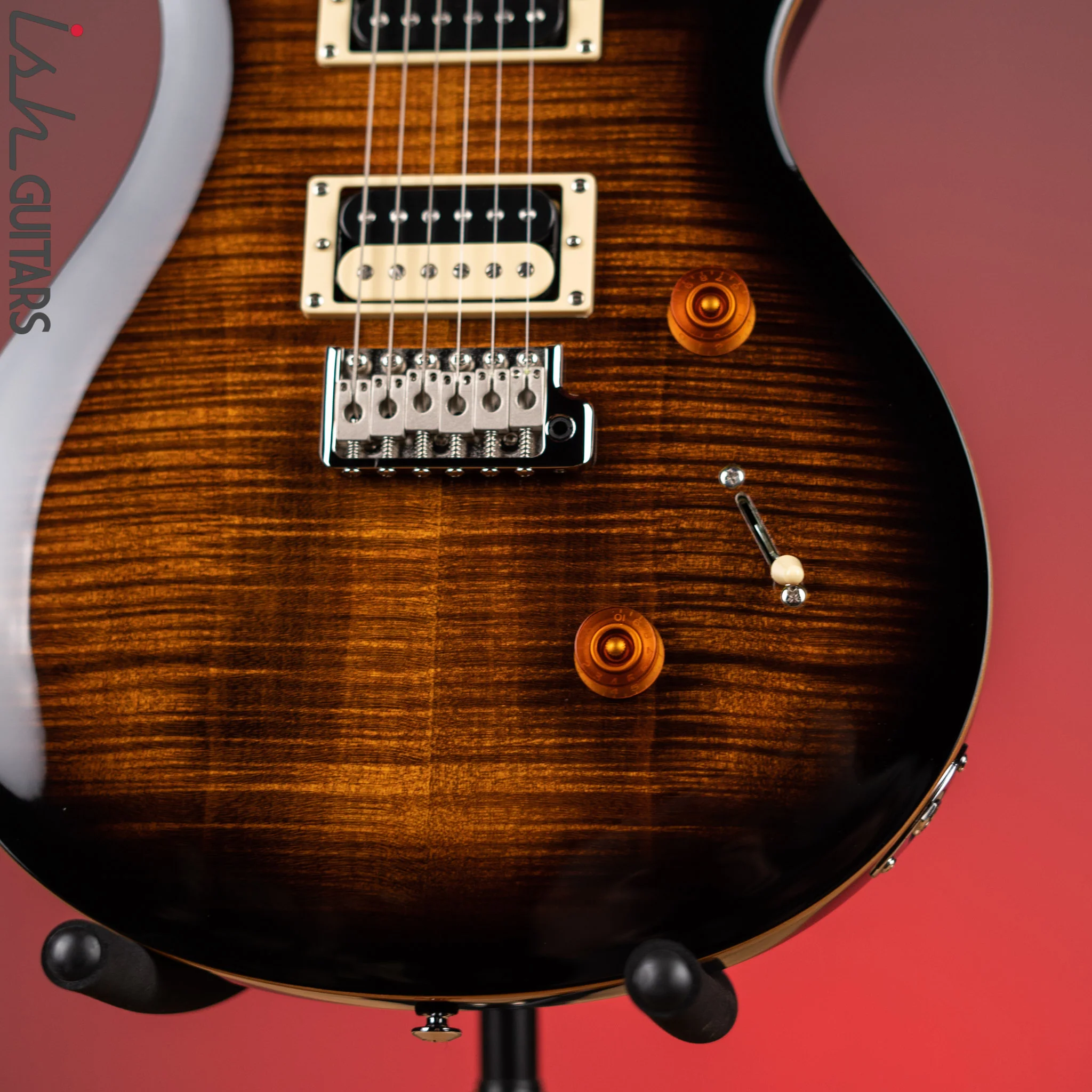 PRS SE Custom 24 Electric Guitar Black Gold - Image 4