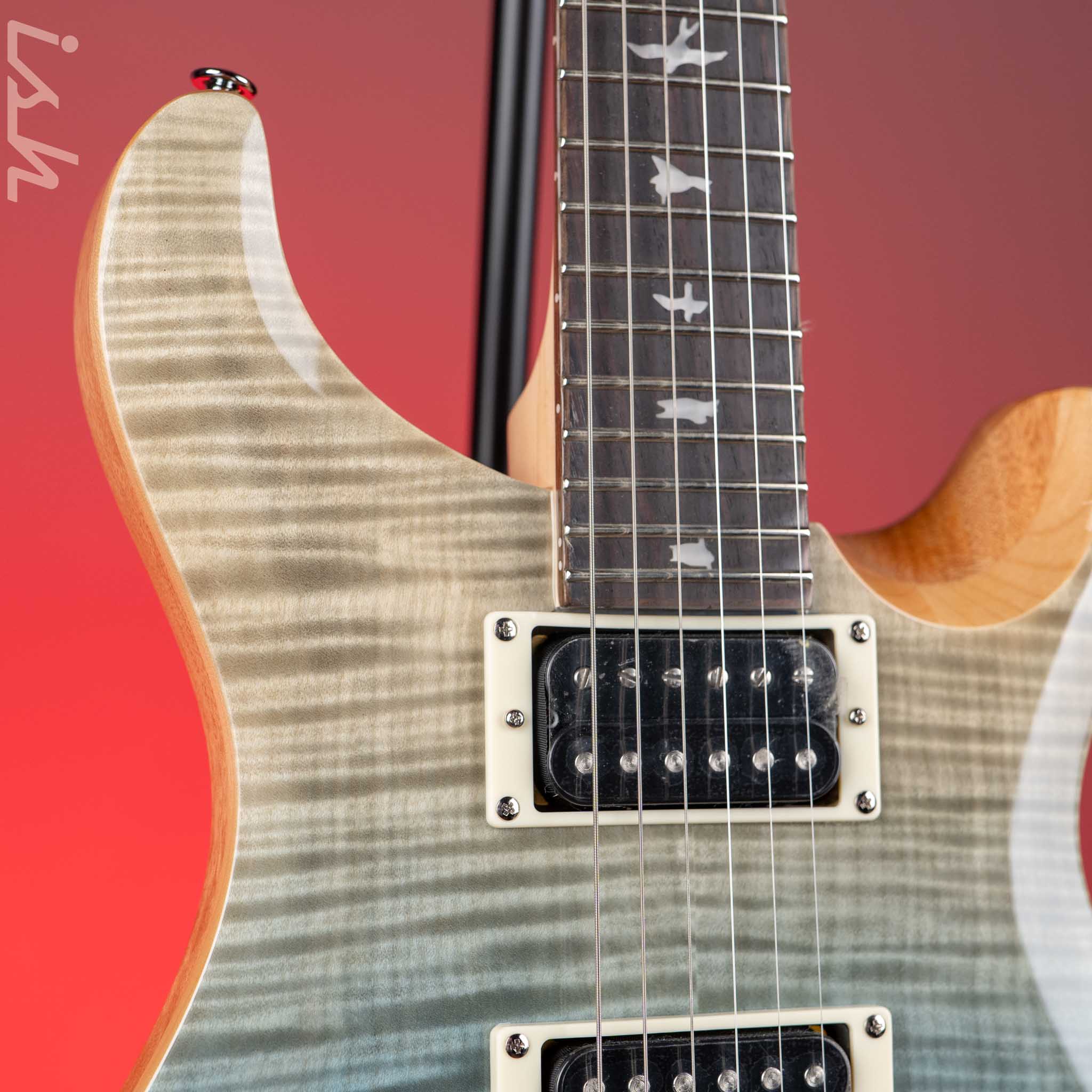 PRS SE Custom 24 Electric Guitar Blue Fade Demo - Image 3