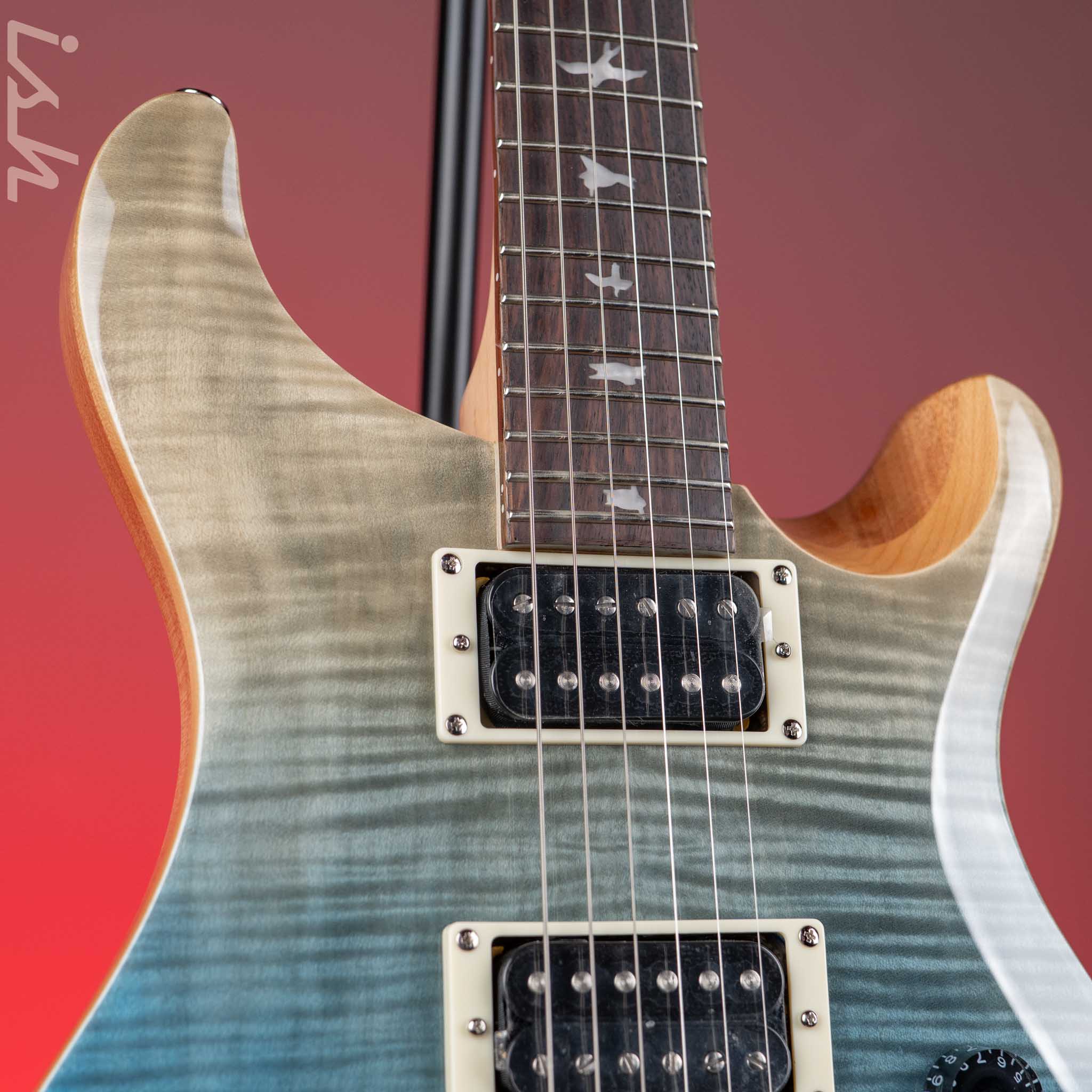 PRS SE Custom 24 Electric Guitar Blue Fade Demo - Image 3