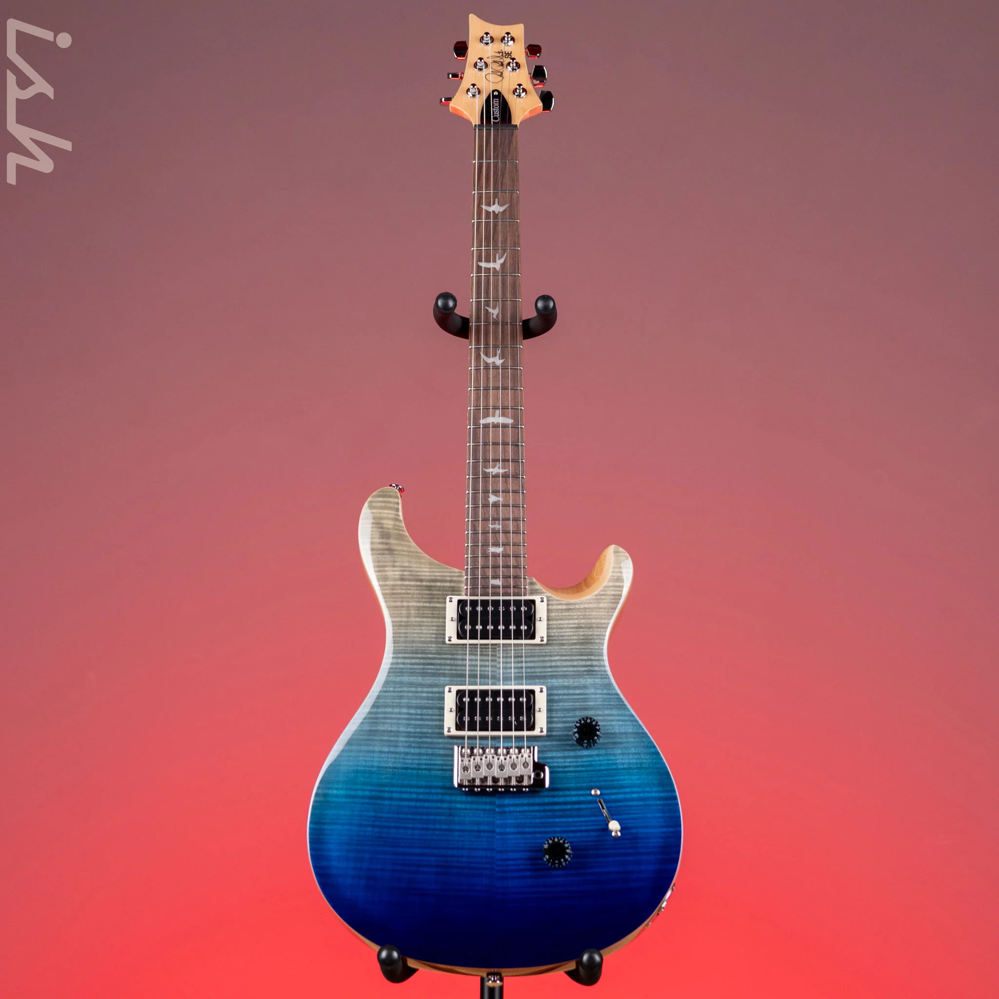 PRS SE Custom 24 Electric Guitar Blue Fade Demo - Image 2