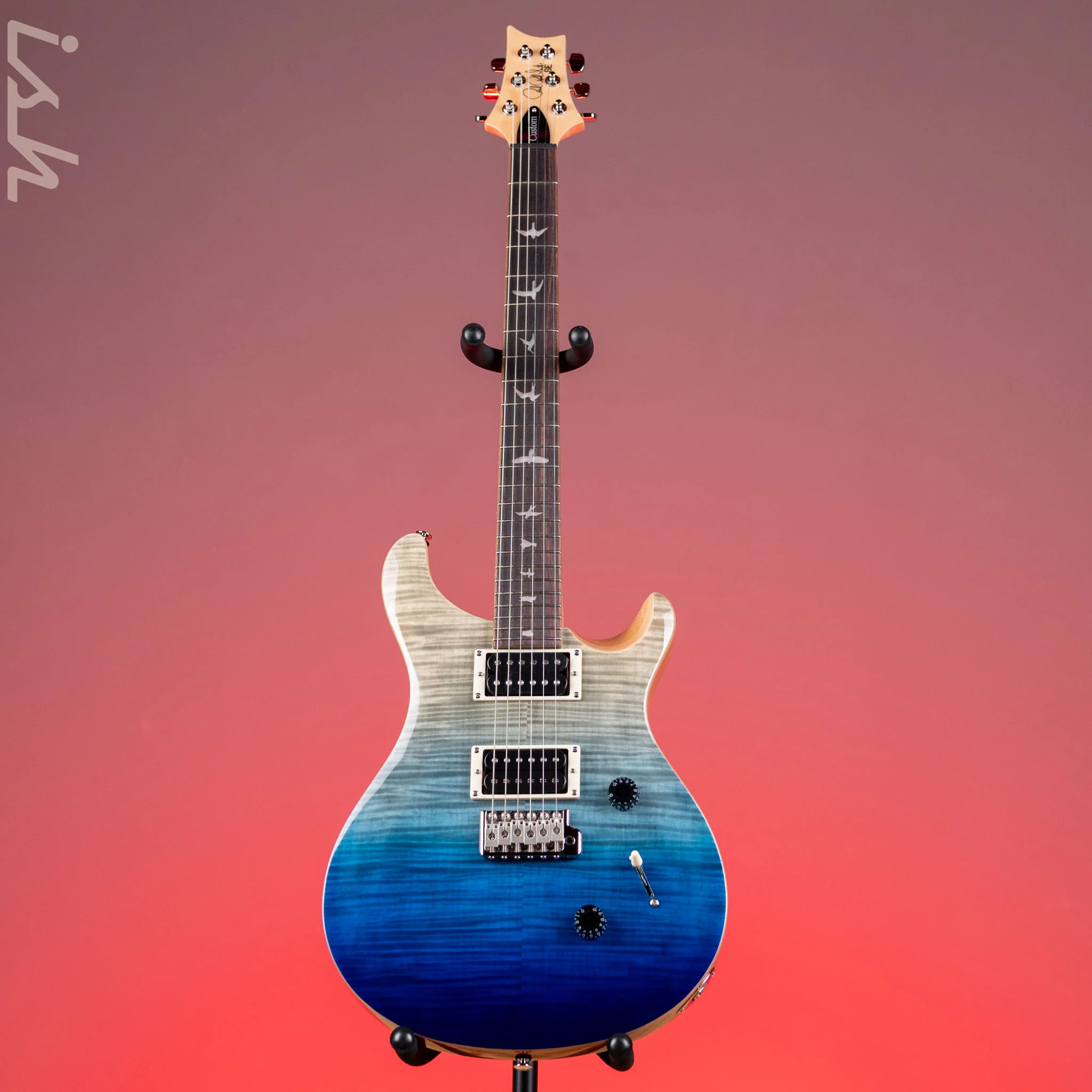 PRS SE Custom 24 Electric Guitar Blue Fade Demo - Image 2