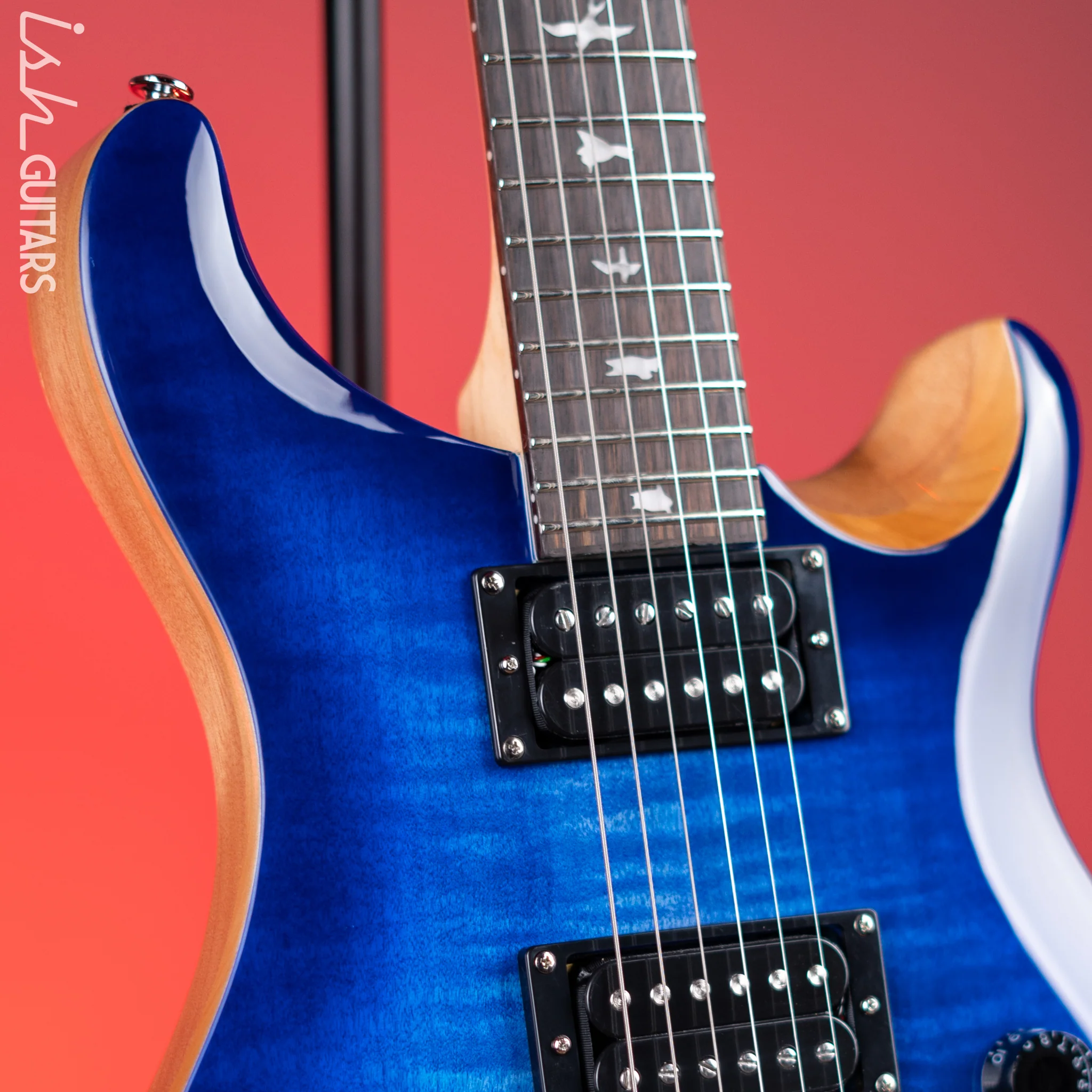 PRS SE Custom 24 Electric Guitar Faded Blue Burst - Image 3