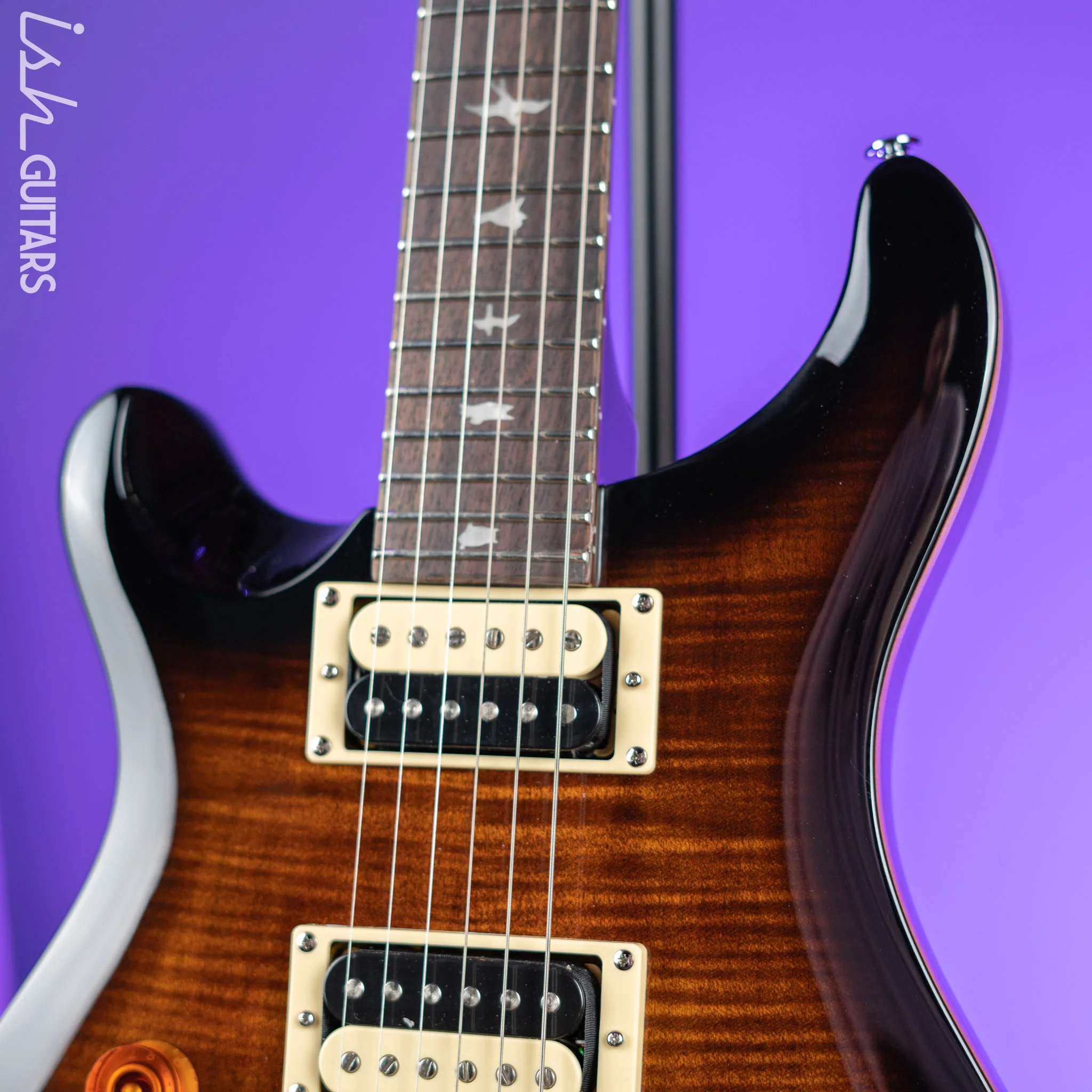 PRS SE Custom 24 Lefty Electric Guitar Black Gold Burst - Image 3