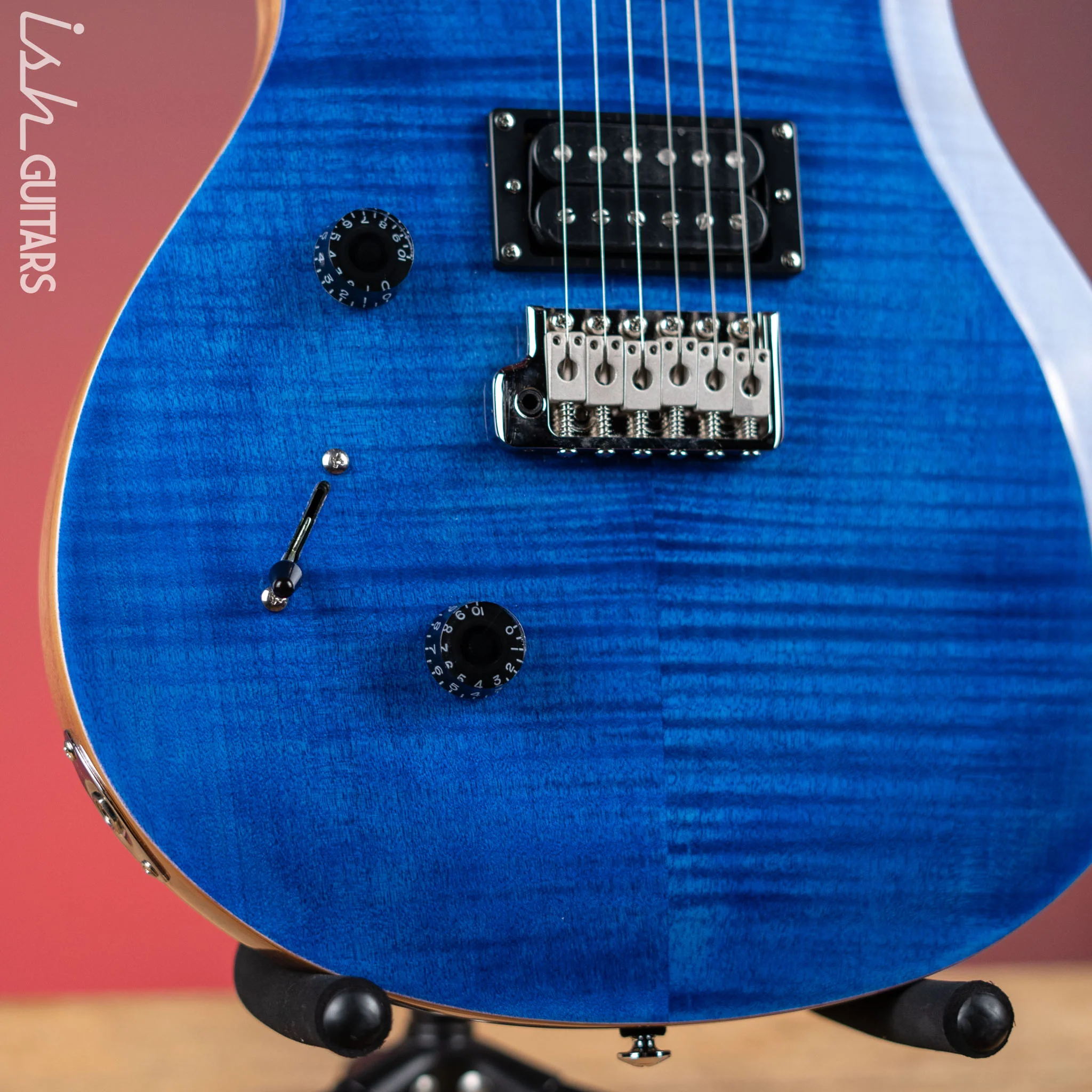 PRS SE Custom 24 Lefty Electric Guitar Faded Blue - Image 4