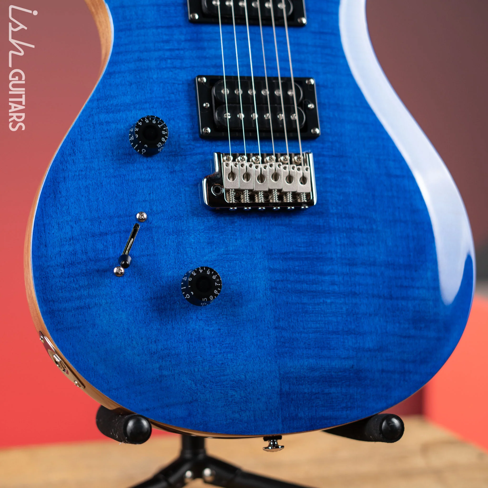 PRS SE Custom 24 Lefty Electric Guitar Faded Blue Demo - Image 4