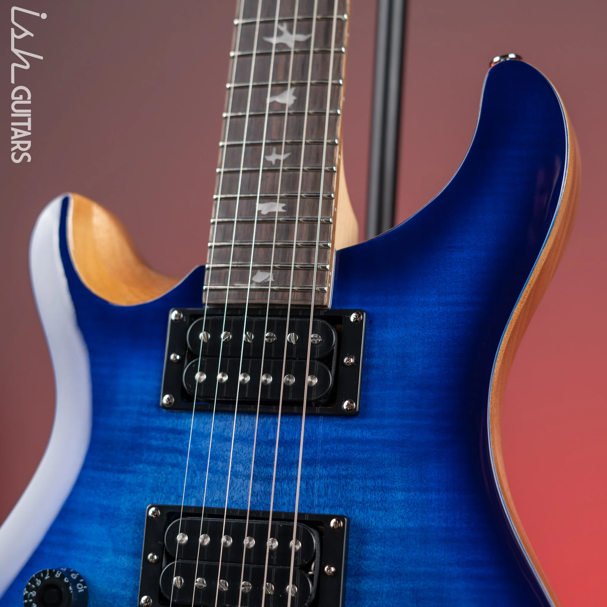 PRS SE Custom 24 Lefty Electric Guitar Faded Blue Burst - Image 3