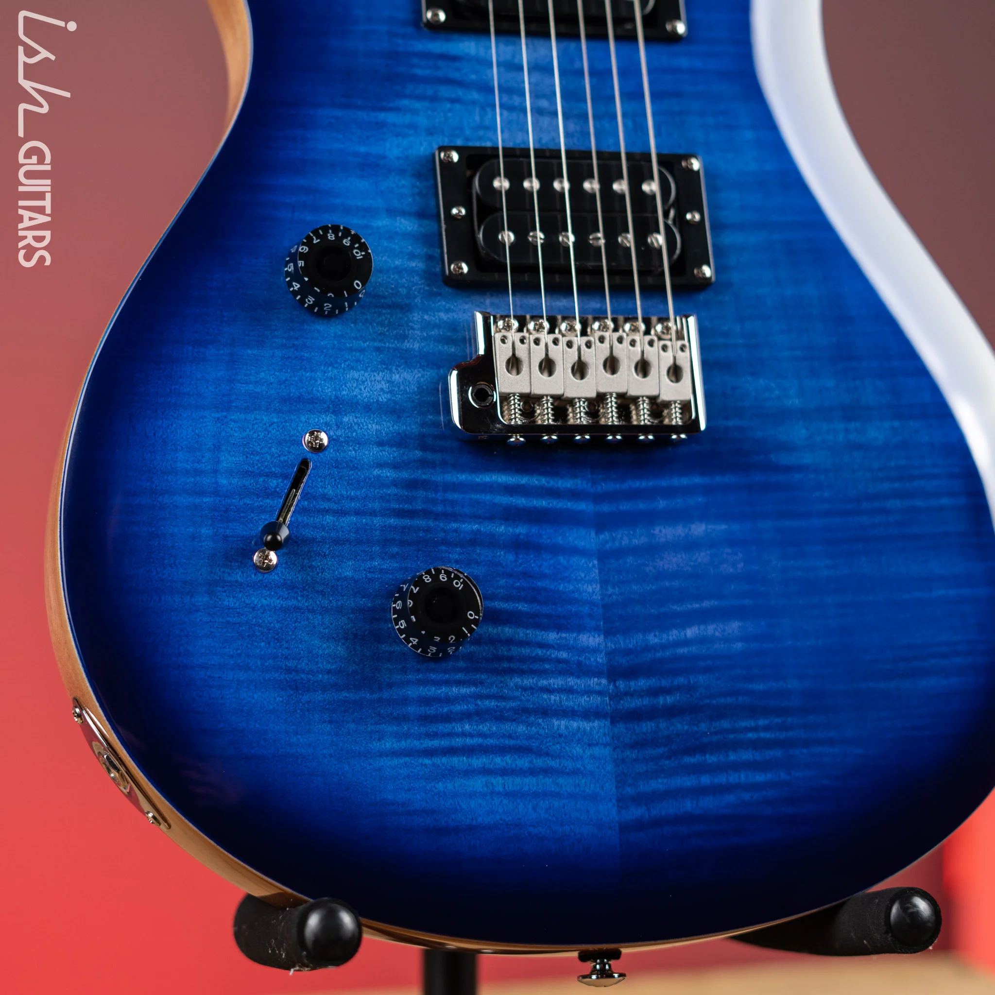 PRS SE Custom 24 Lefty Electric Guitar Faded Blue Burst - Image 4