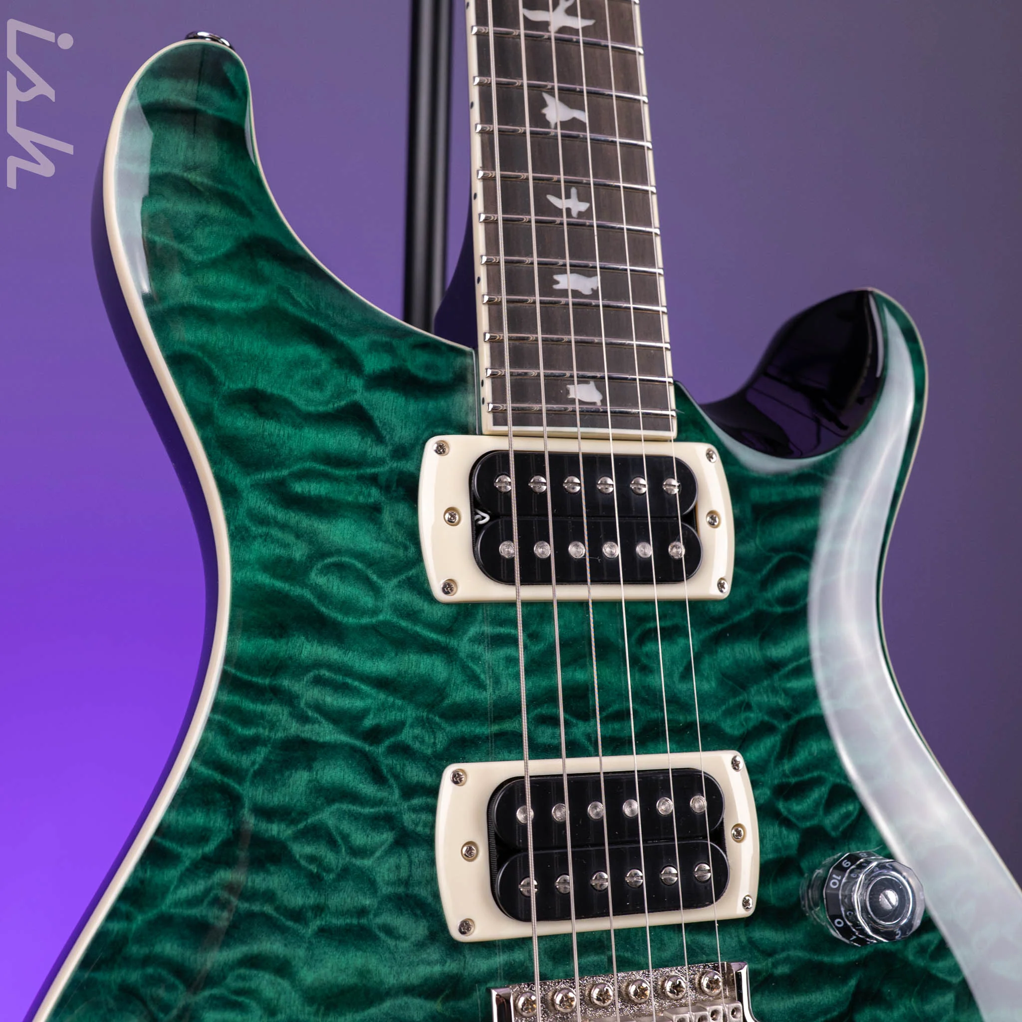 PRS SE Custom 24 Quilt Teal Black *New Color* - Image 4