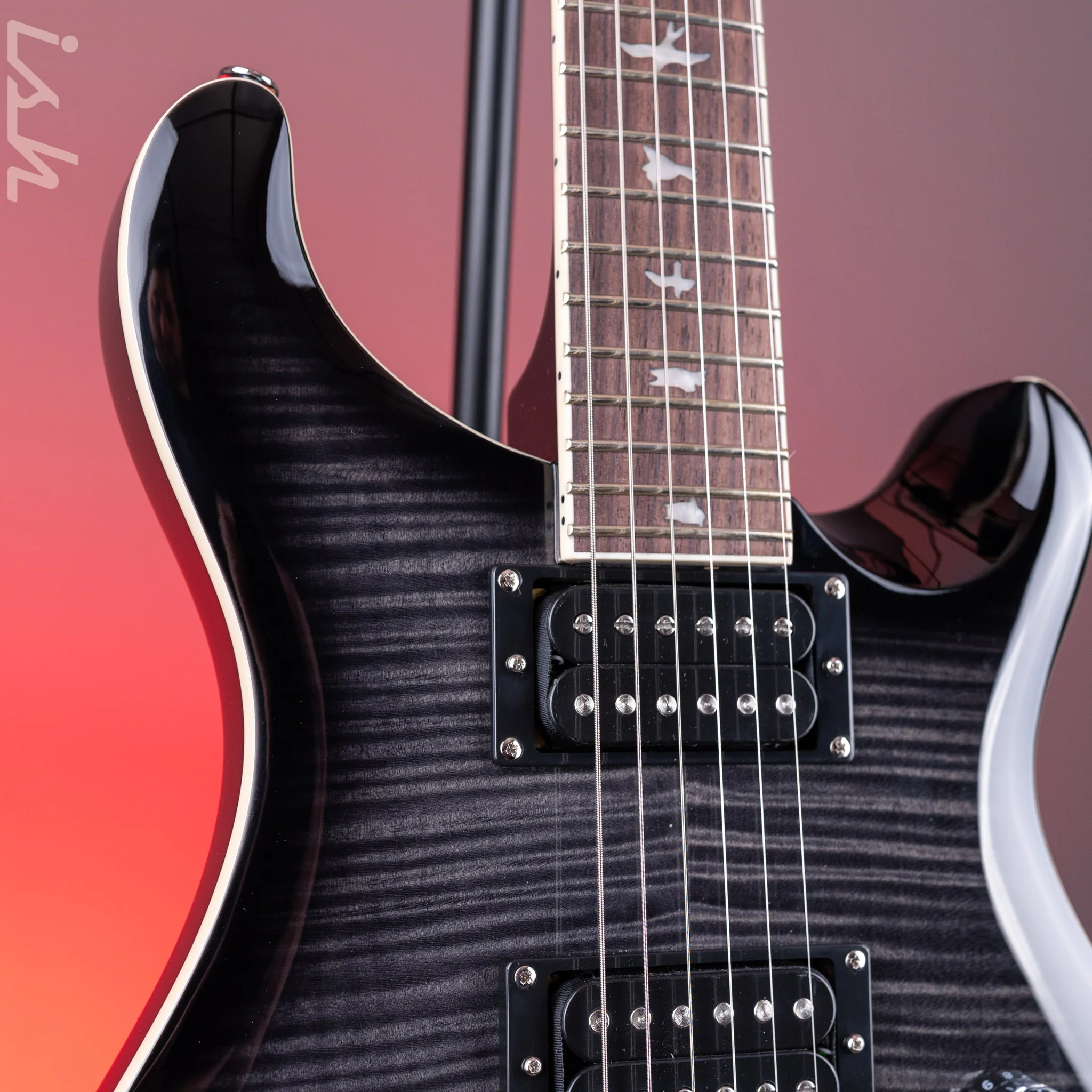 PRS SE Custom 24 Semi-Hollow Piezo Charcoal Burst *2025 Release!* - Image 3