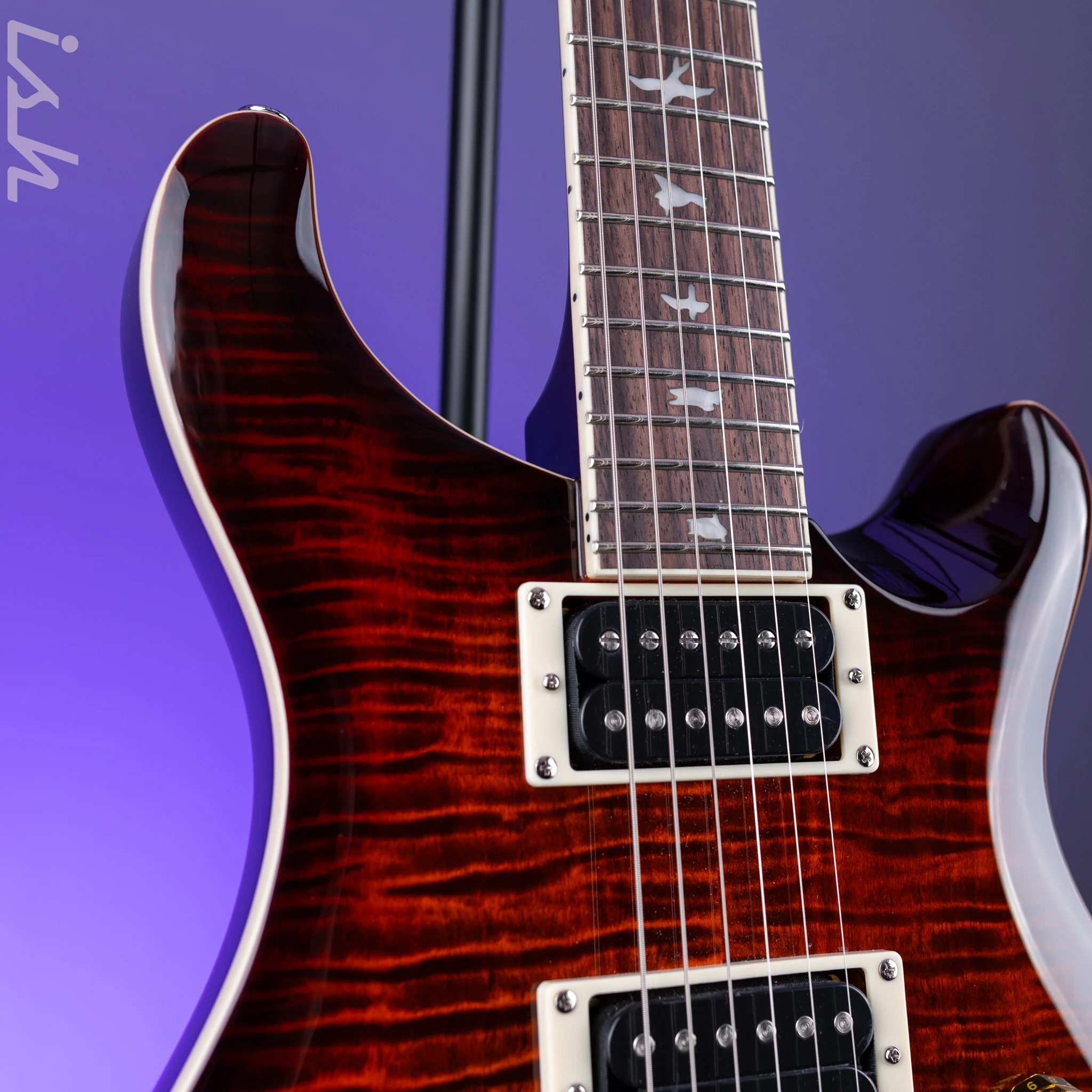 PRS SE Custom 24 Semi-Hollow Piezo Orange Tiger Smokeburst *2025 Release!* - Image 3