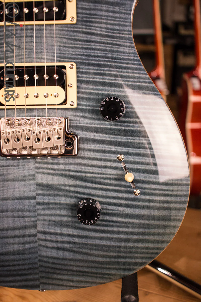 2017 PRS Paul Reed Smith SE Custom 24 Whale Blue Flamed Maple - Image 4