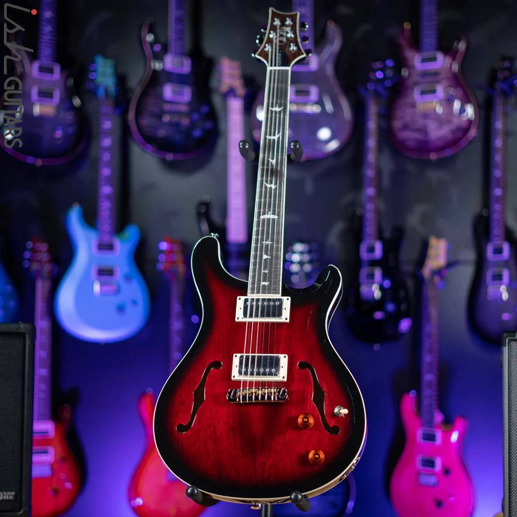 2021 PRS SE Hollowbody Standard Electric Guitar Fire Red Burst - Image 2