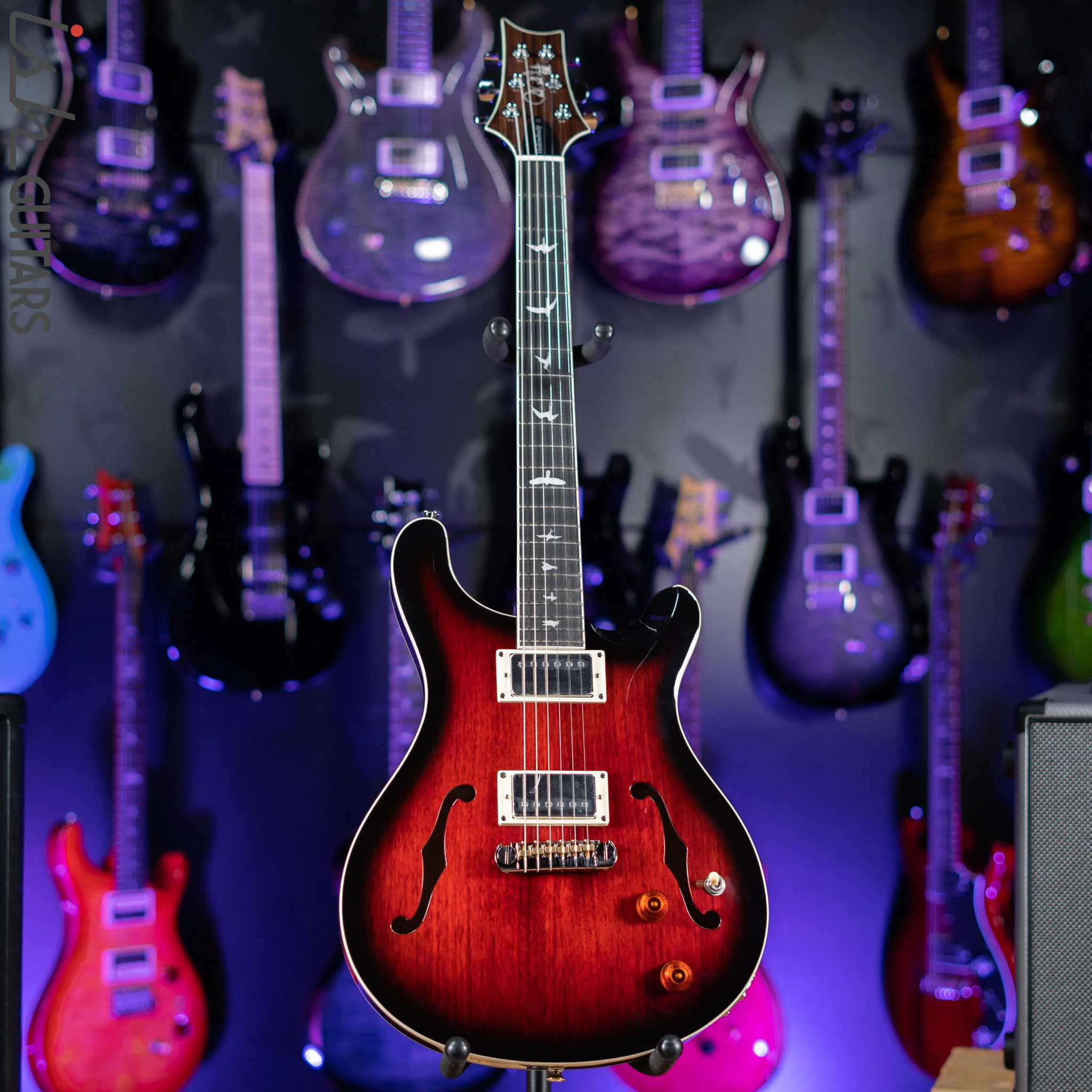 2021 PRS SE Hollowbody Standard Electric Guitar Fire Red Burst - Image 2