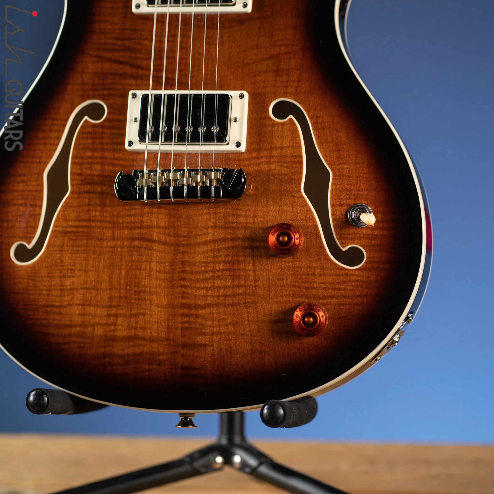 PRS SE Hollowbody II Electric Guitar Black Gold Sunburst - Image 5