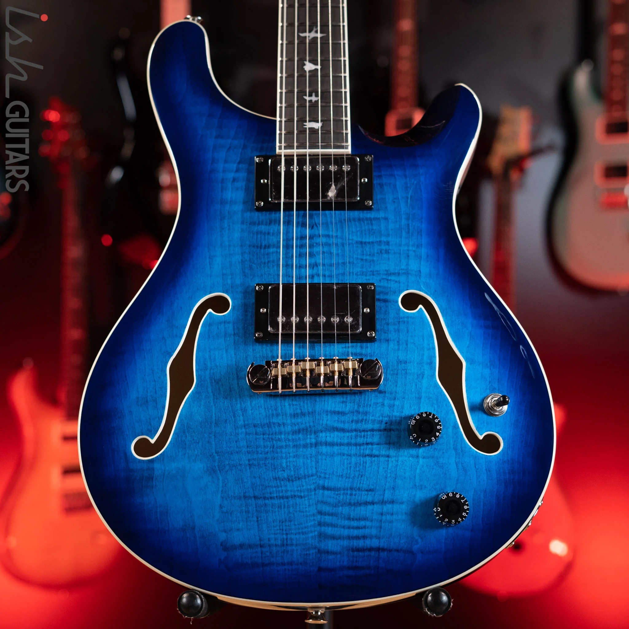 PRS SE Hollowbody II Faded Blue Burst Demo