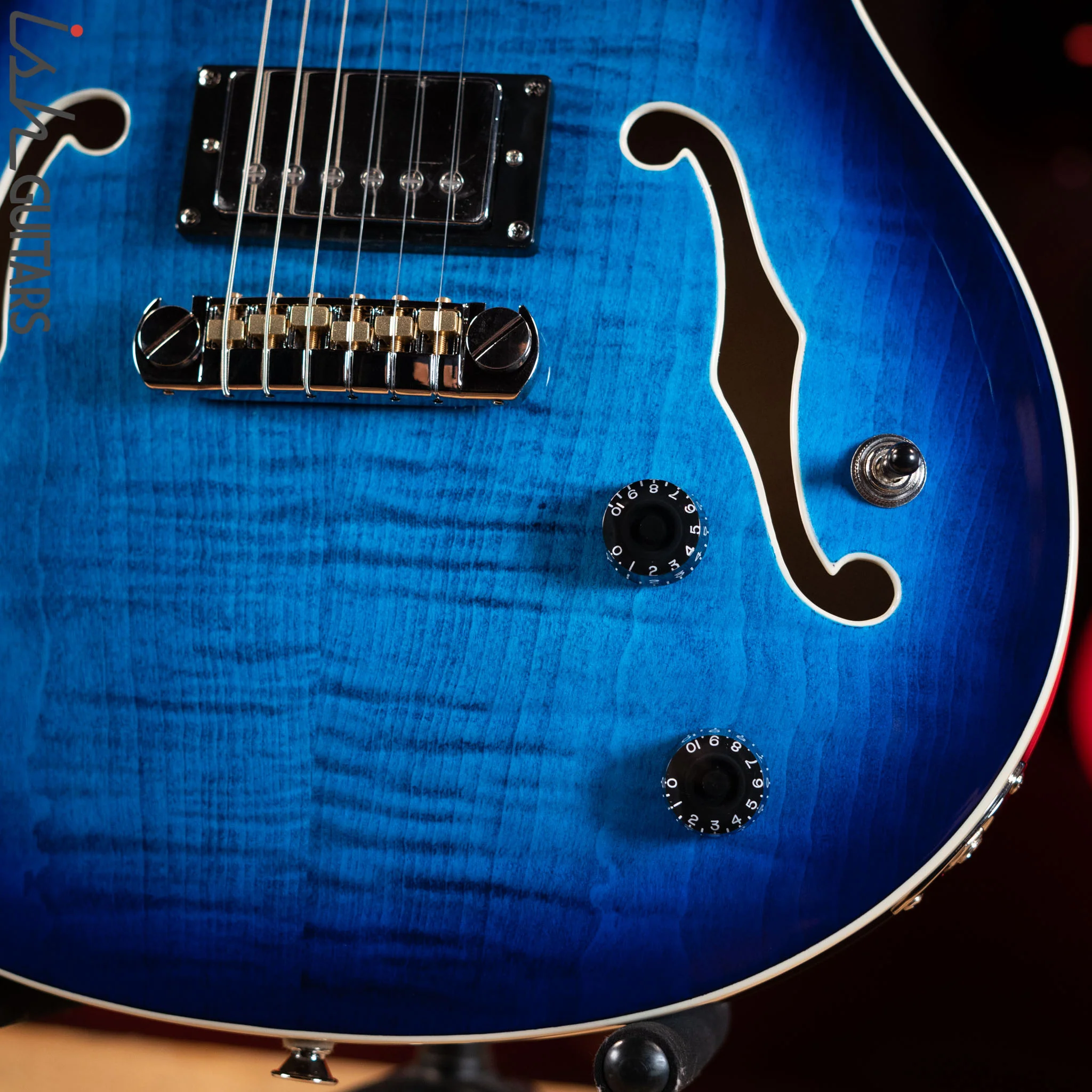 PRS SE Hollowbody II Faded Blue Burst Demo - Image 4