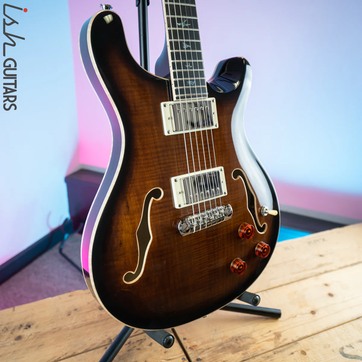 PRS SE Hollowbody II Piezo Black Gold Burst - Image 5