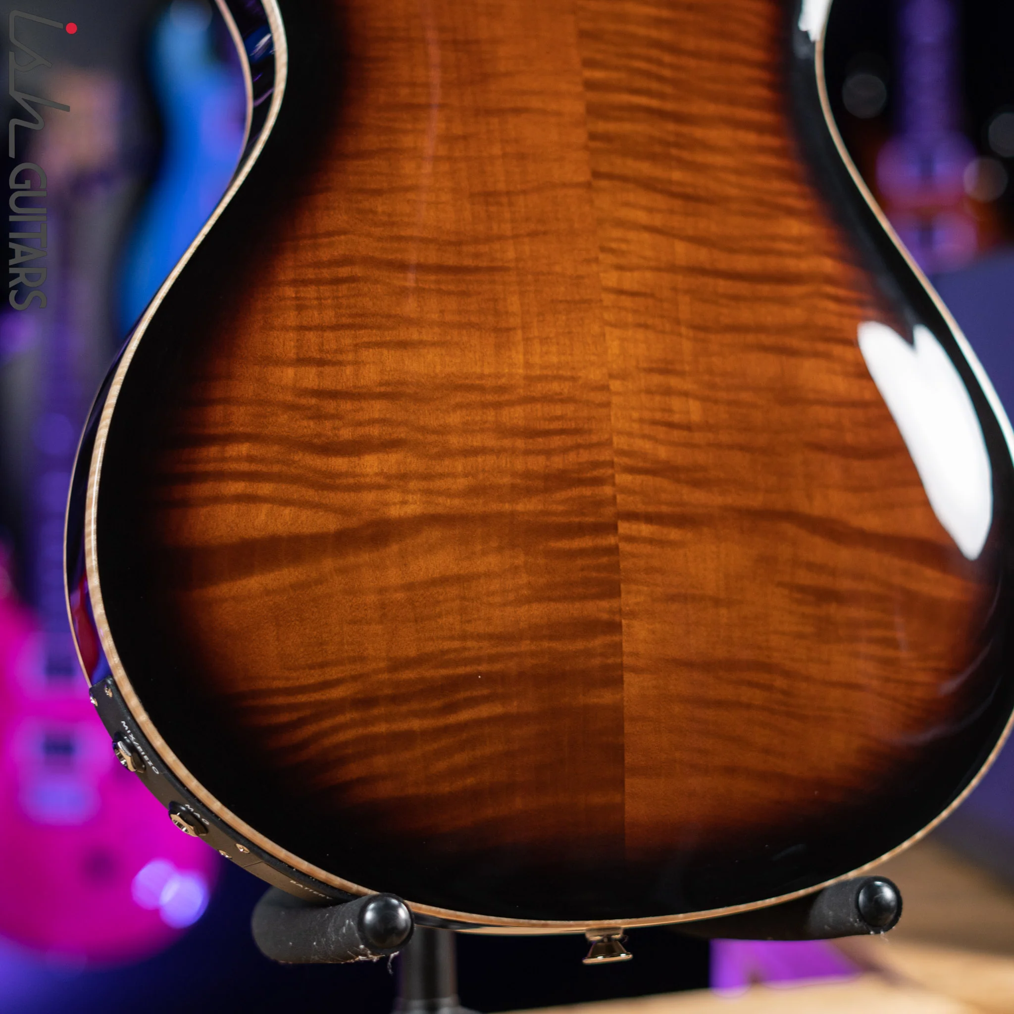 PRS SE Hollowbody II Piezo Electric Guitar Black Gold Sunburst Demo - Image 10