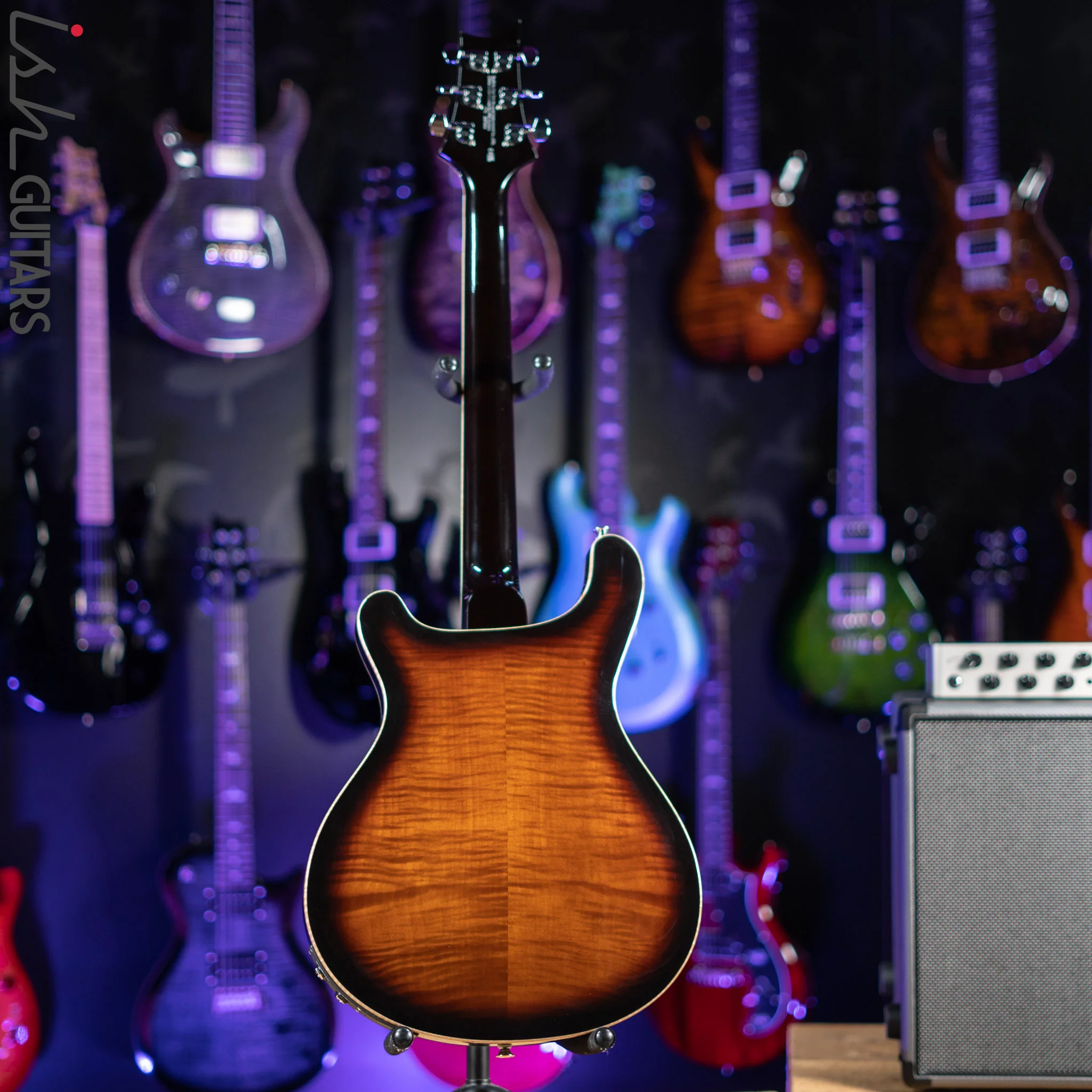 PRS SE Hollowbody II Piezo Electric Guitar Black Gold Sunburst Demo - Image 7