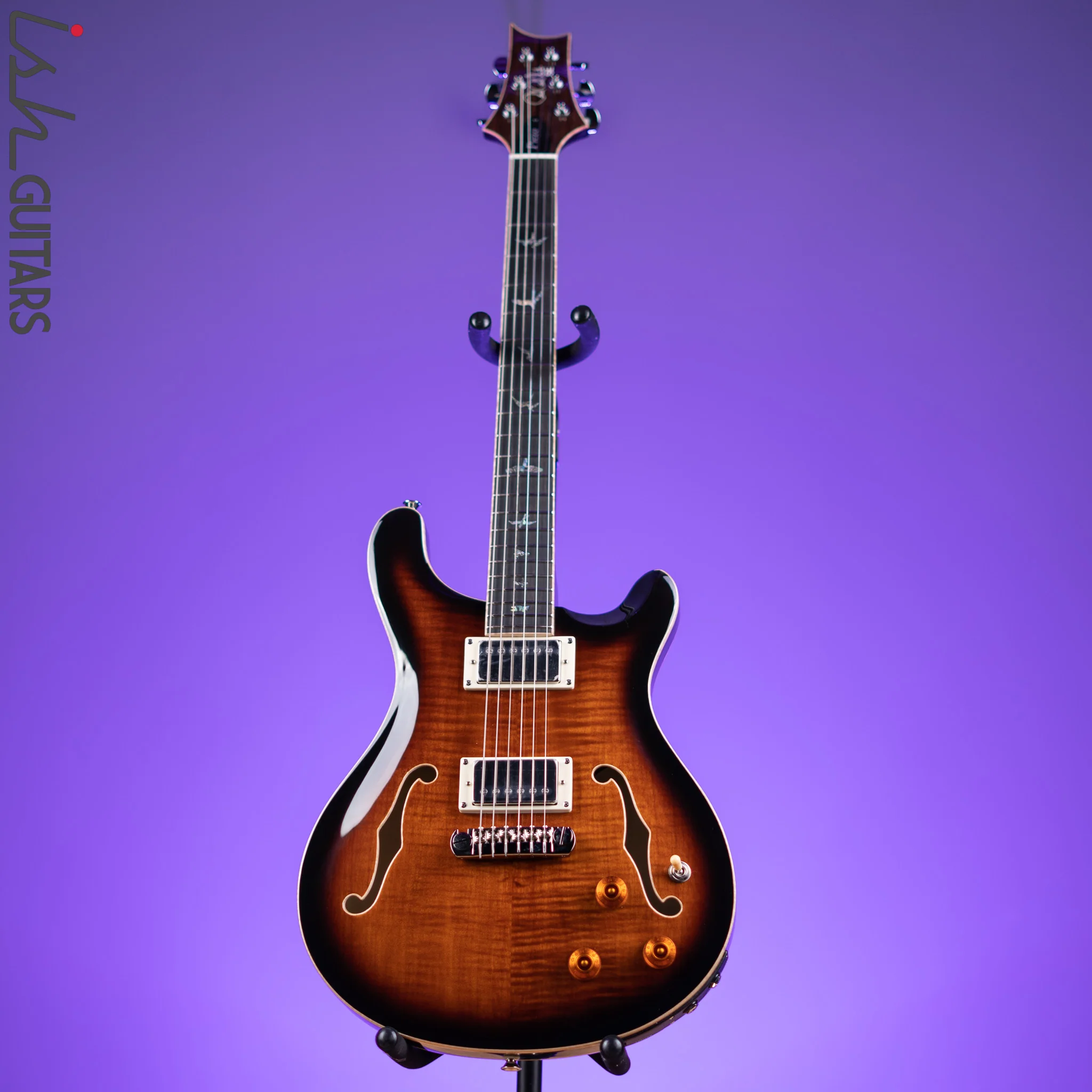PRS SE Hollowbody II Piezo Electric Guitar Black Gold Sunburst - Image 2