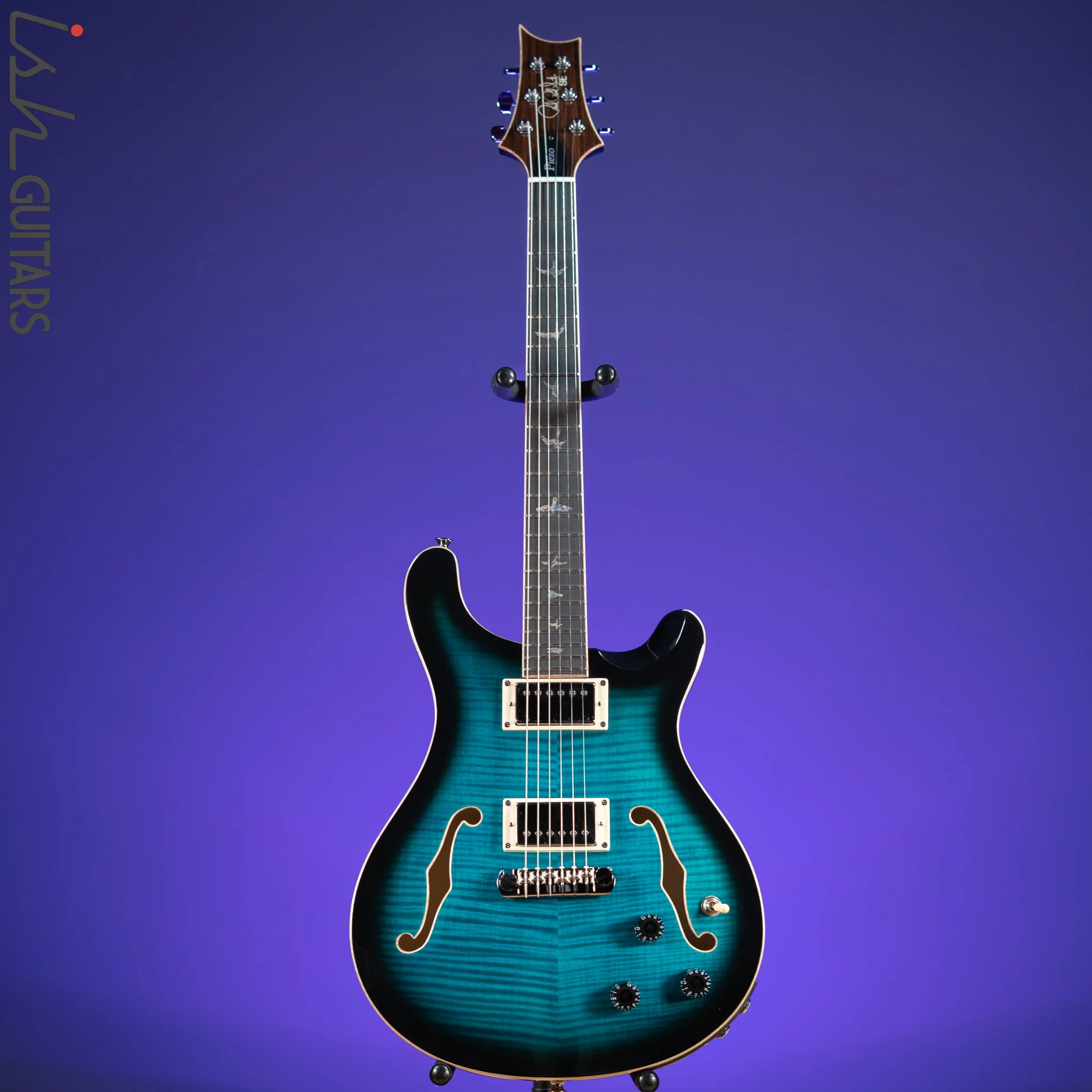 PRS SE Hollowbody II Piezo Electric Guitar Peacock Blue Sunburst - Image 2