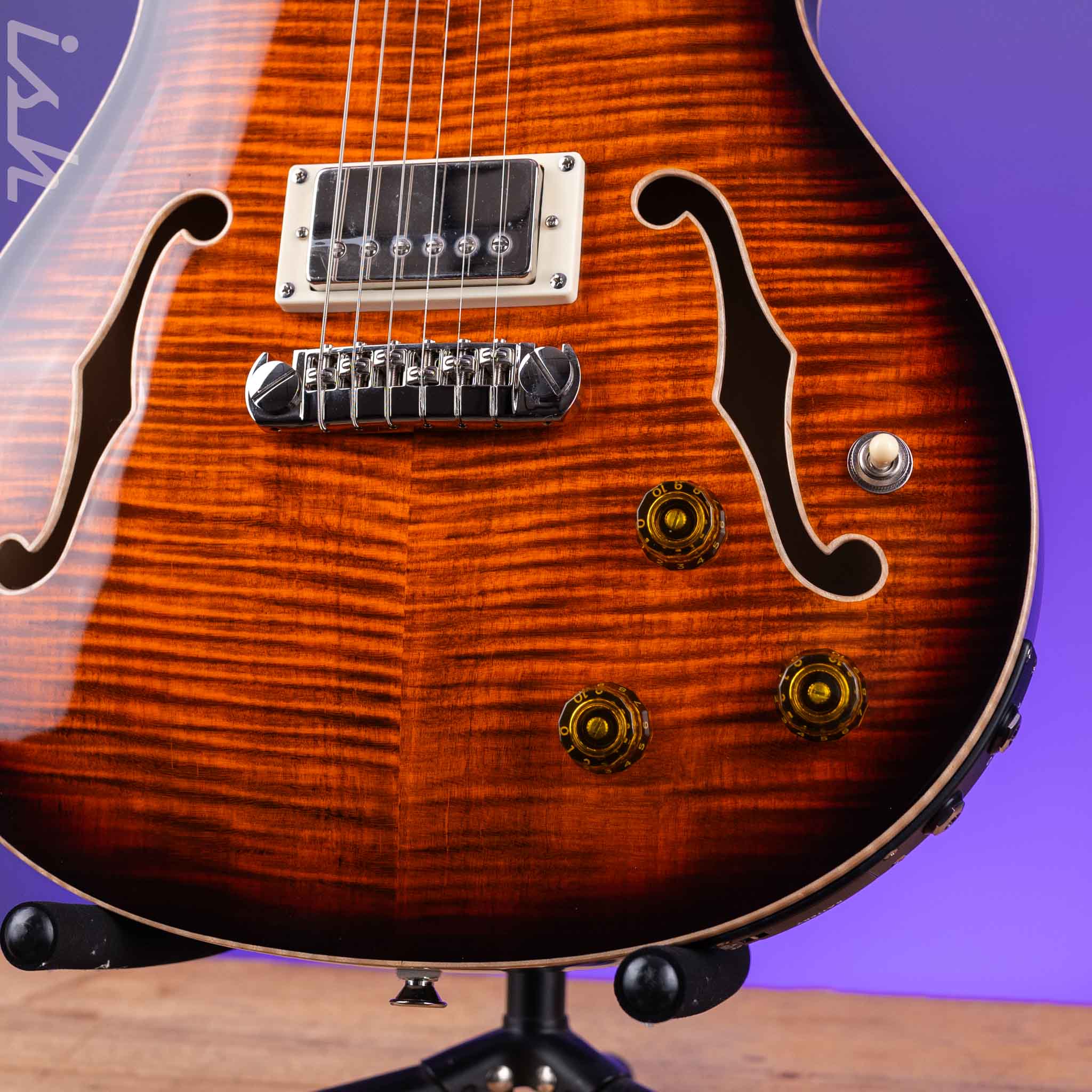 PRS SE Hollowbody II Piezo Orange Tiger Smokeburst *2025 Release!* - Image 4