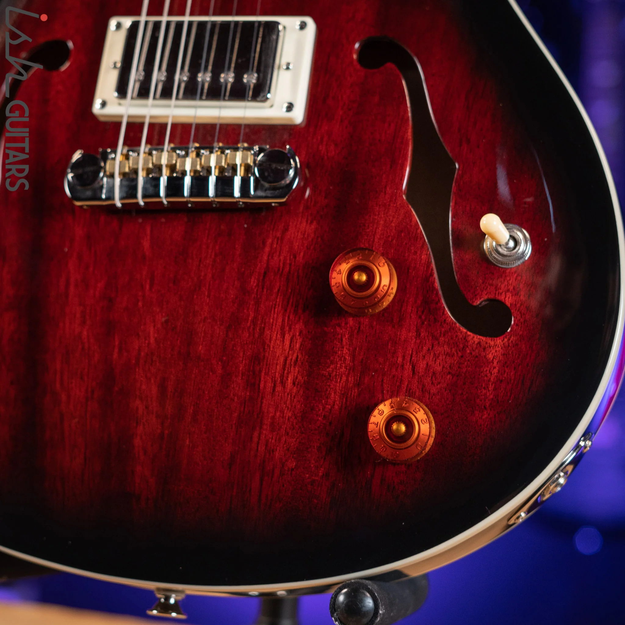 PRS SE Hollowbody Standard Electric Guitar Fire Red Burst - Image 4