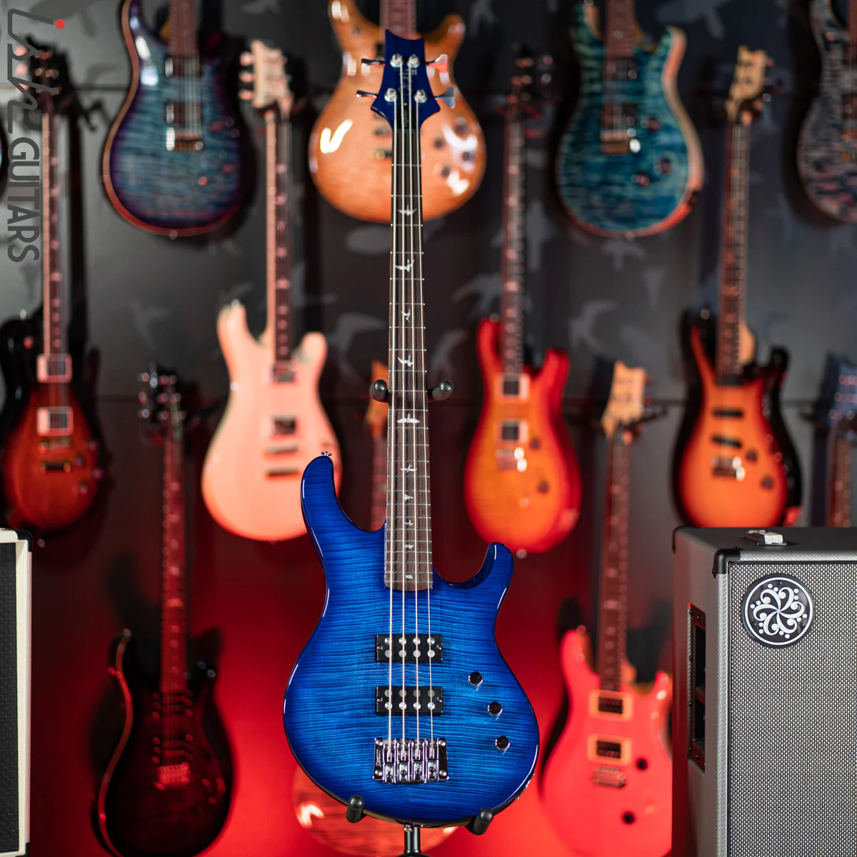 PRS SE Kingfisher Bass Faded Blue Wrap Around Burst - Image 2