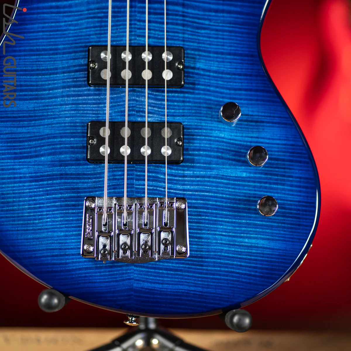 PRS SE Kingfisher Bass Faded Blue Wrap Around Burst - Image 4