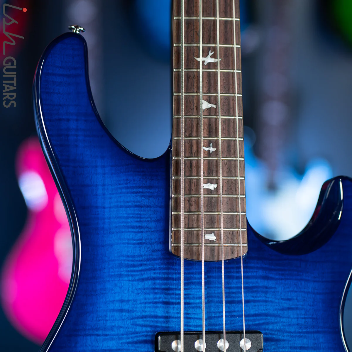 PRS SE Kingfisher Bass Faded Blue Wrap Around Burst - Image 3